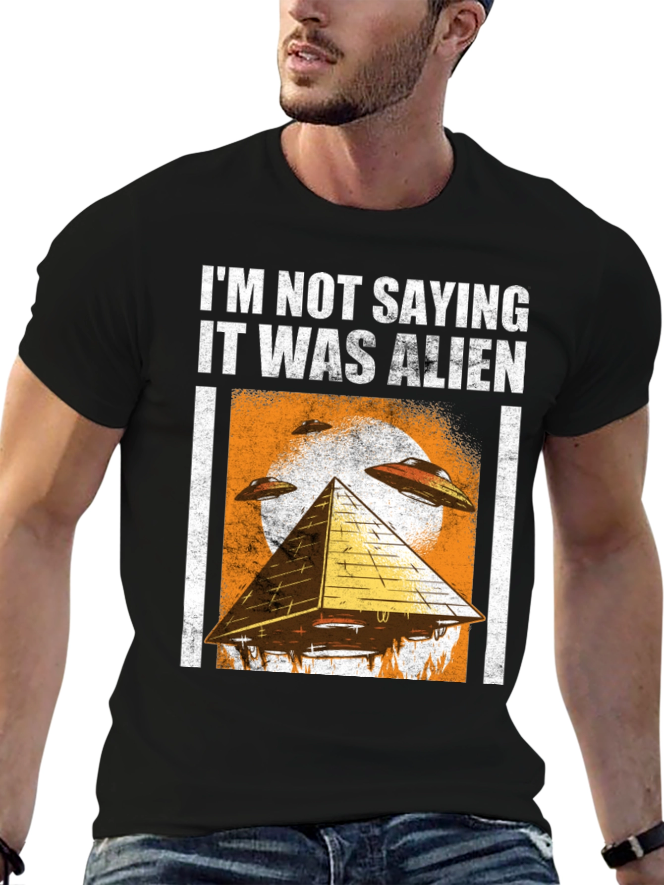 Black I'm Not Saying It Was Alien T-Shirt view 6