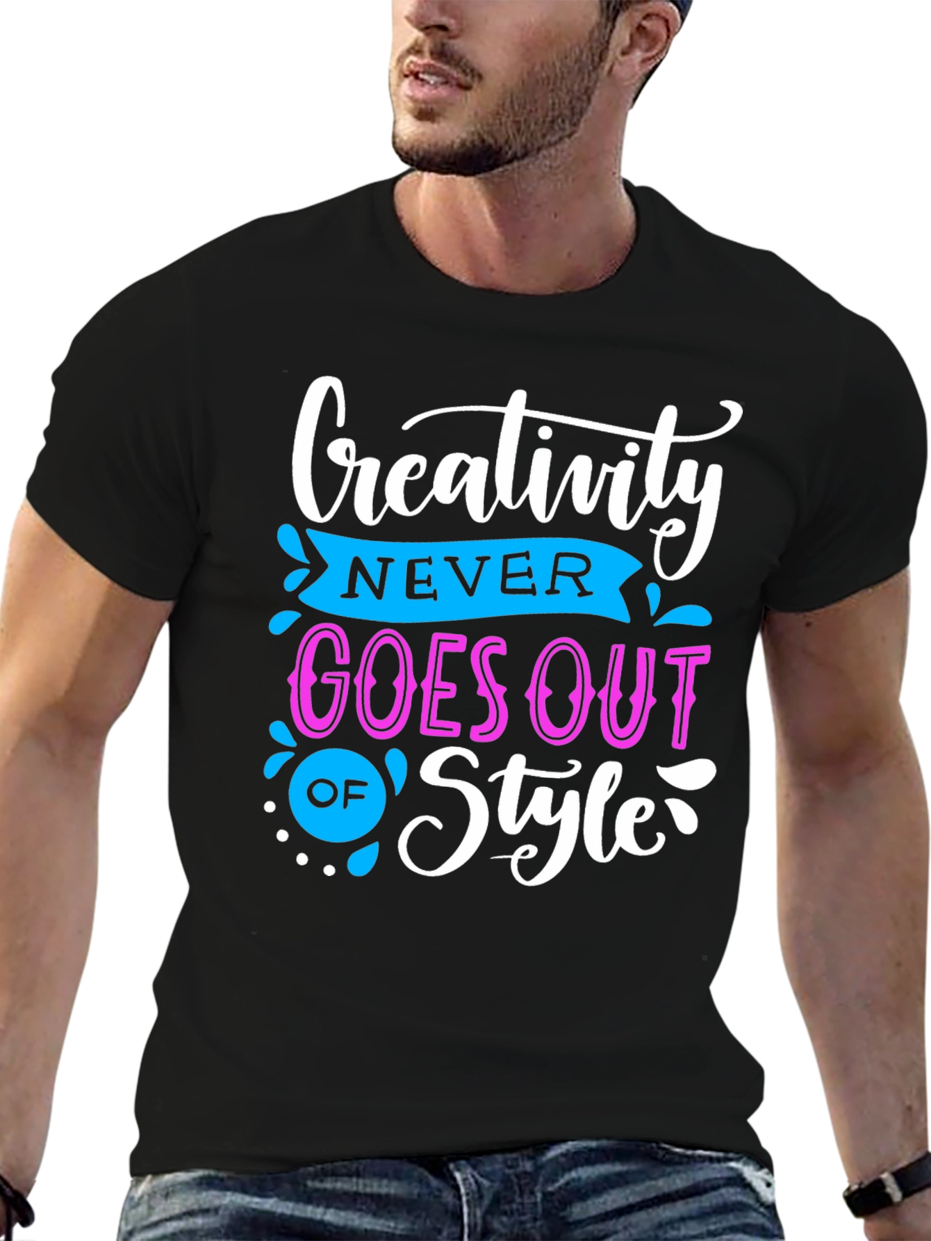 Black Creative Style T-Shirt: Never Goes Out of Fashion view 6