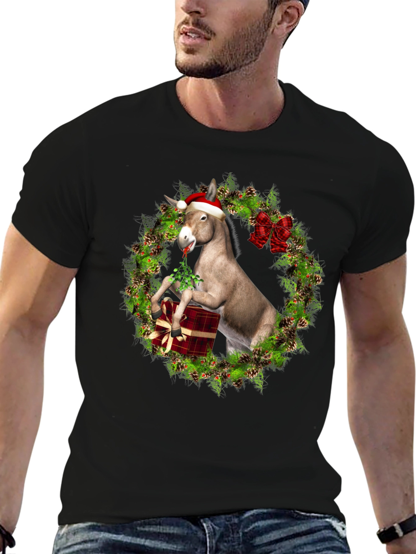 Black Festive Donkey T-Shirt view 6