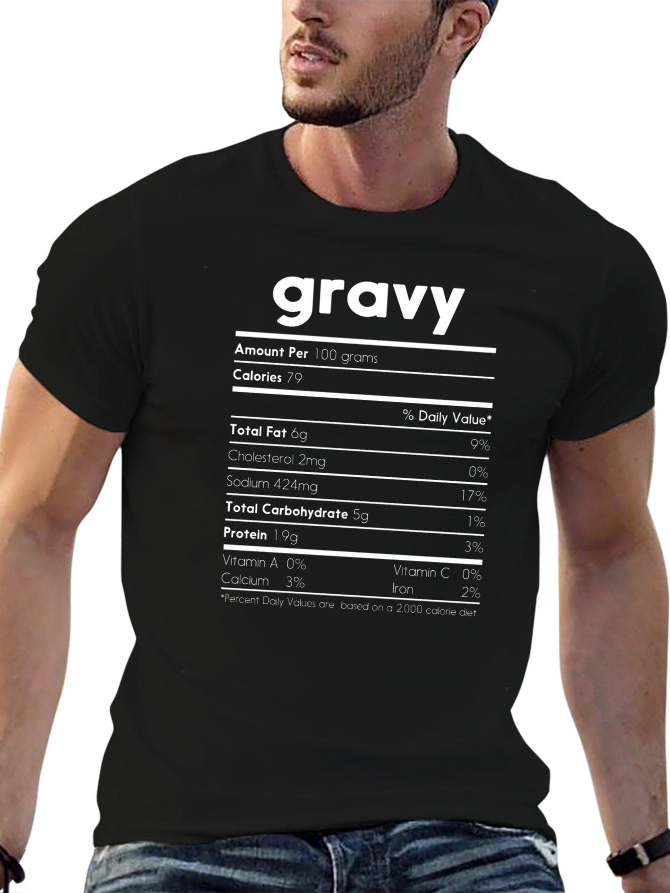 Black Gravy Nutrition Facts T-Shirt view 6