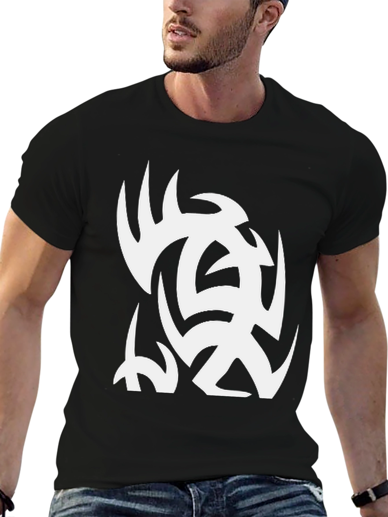 Black Tribal Graphic Black Tee view 6