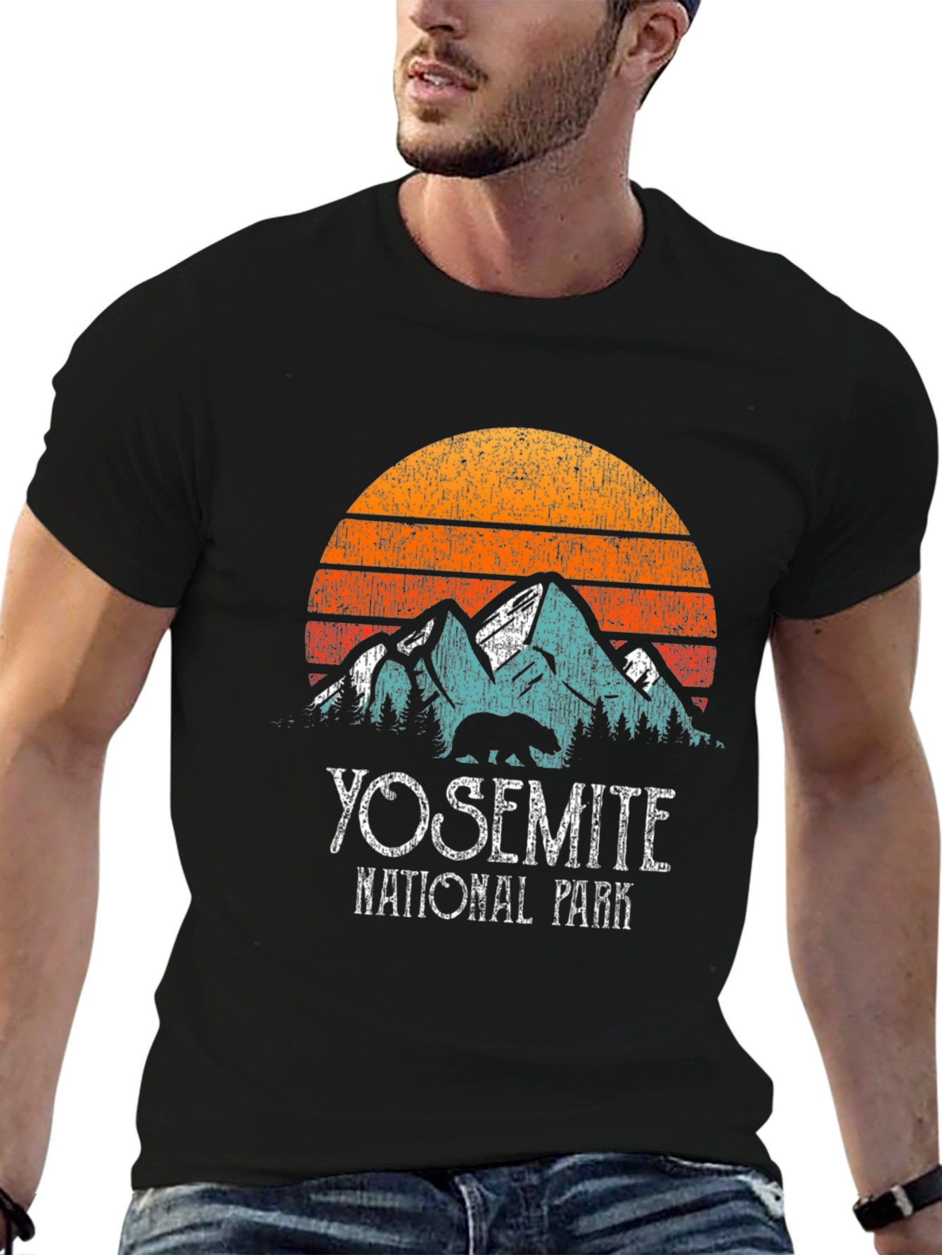 Black Yosemite National Park Vintage Graphic T-Shirt view 6