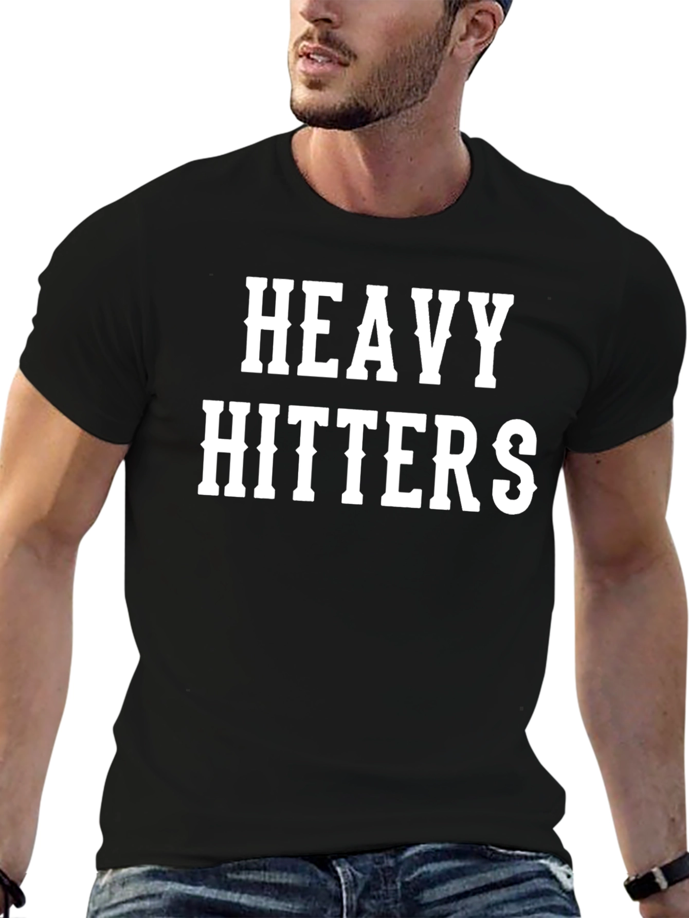 Black Heavy Hitters Graphic Tee - Bold Statement Shirt view 6