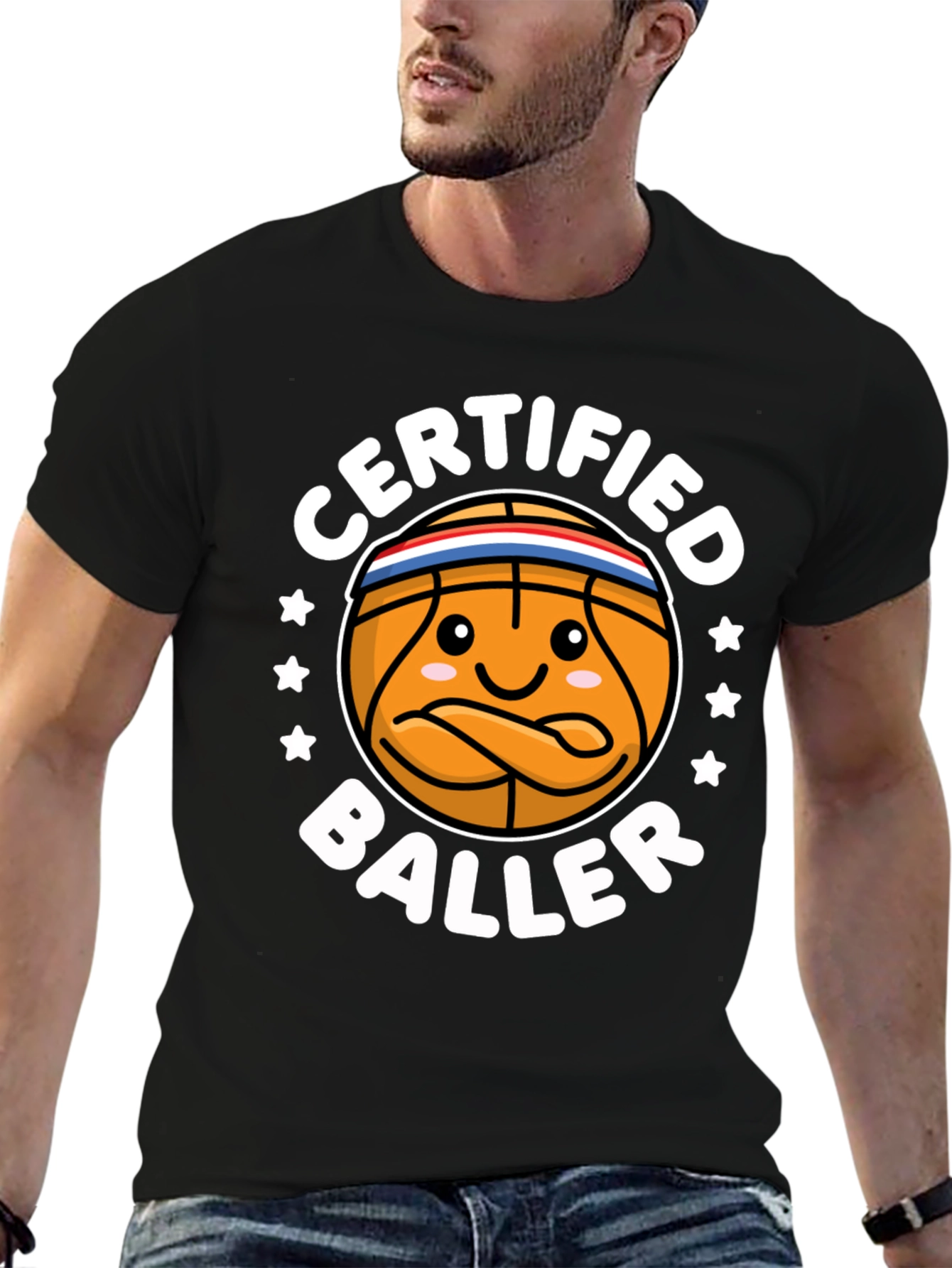 Black Certified Baller Basketball T-Shirt view 6