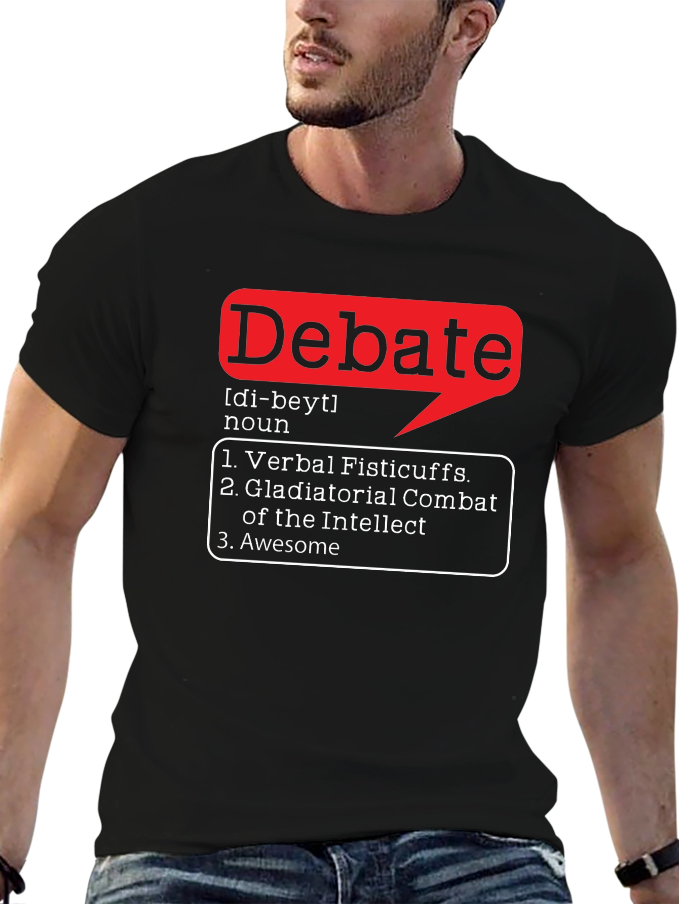 Black Debate Definition Black T-Shirt view 6
