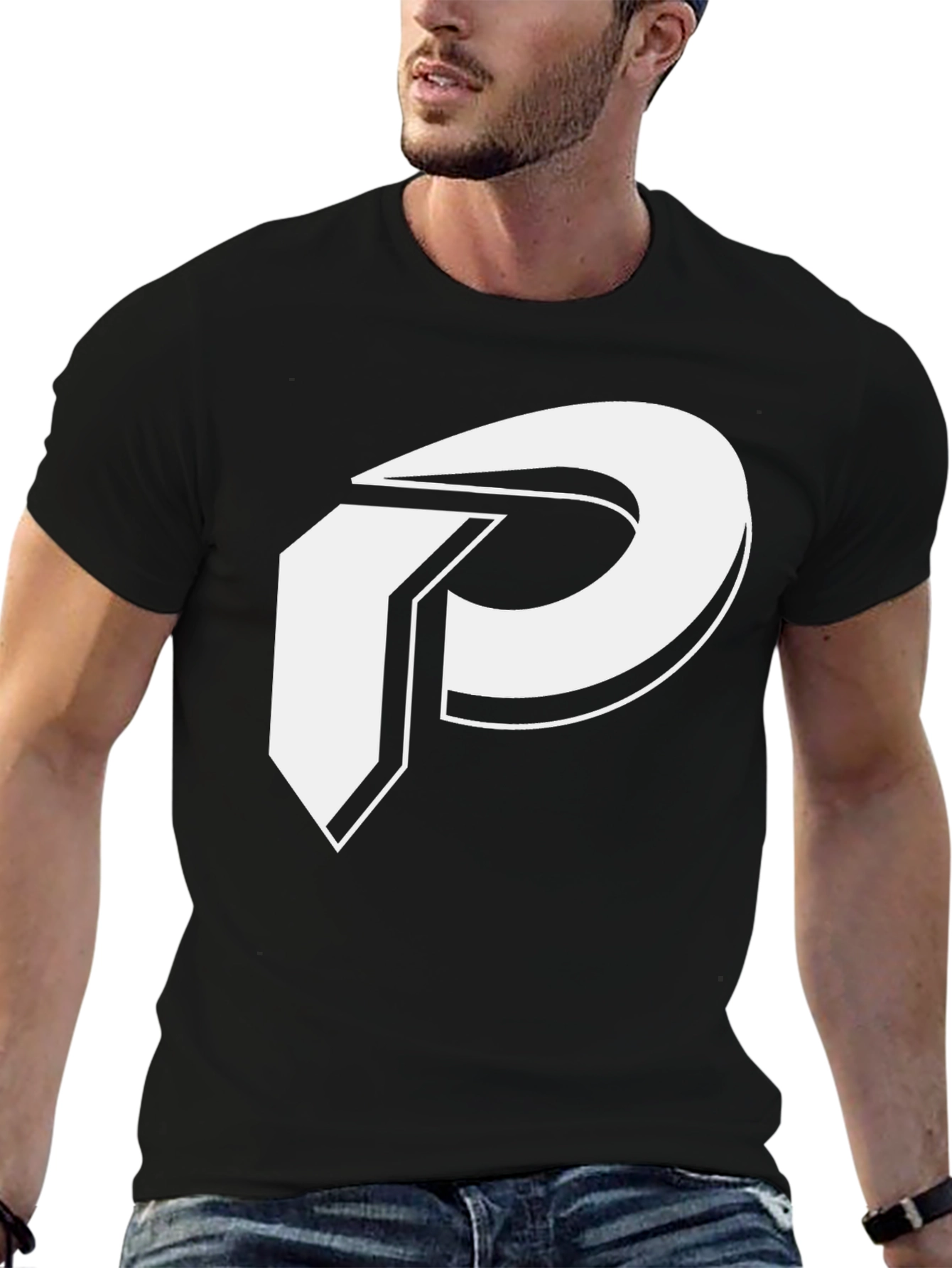 Black Bold Graphic Tee - White Logo on Black view 6