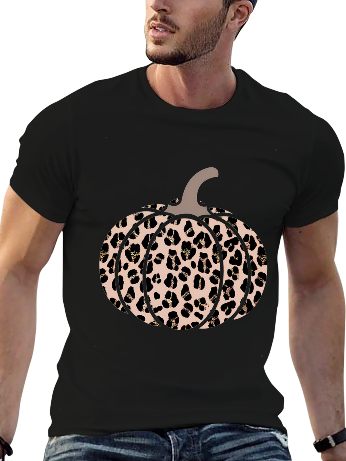 Black Leopard Pumpkin Graphic Tee view 6