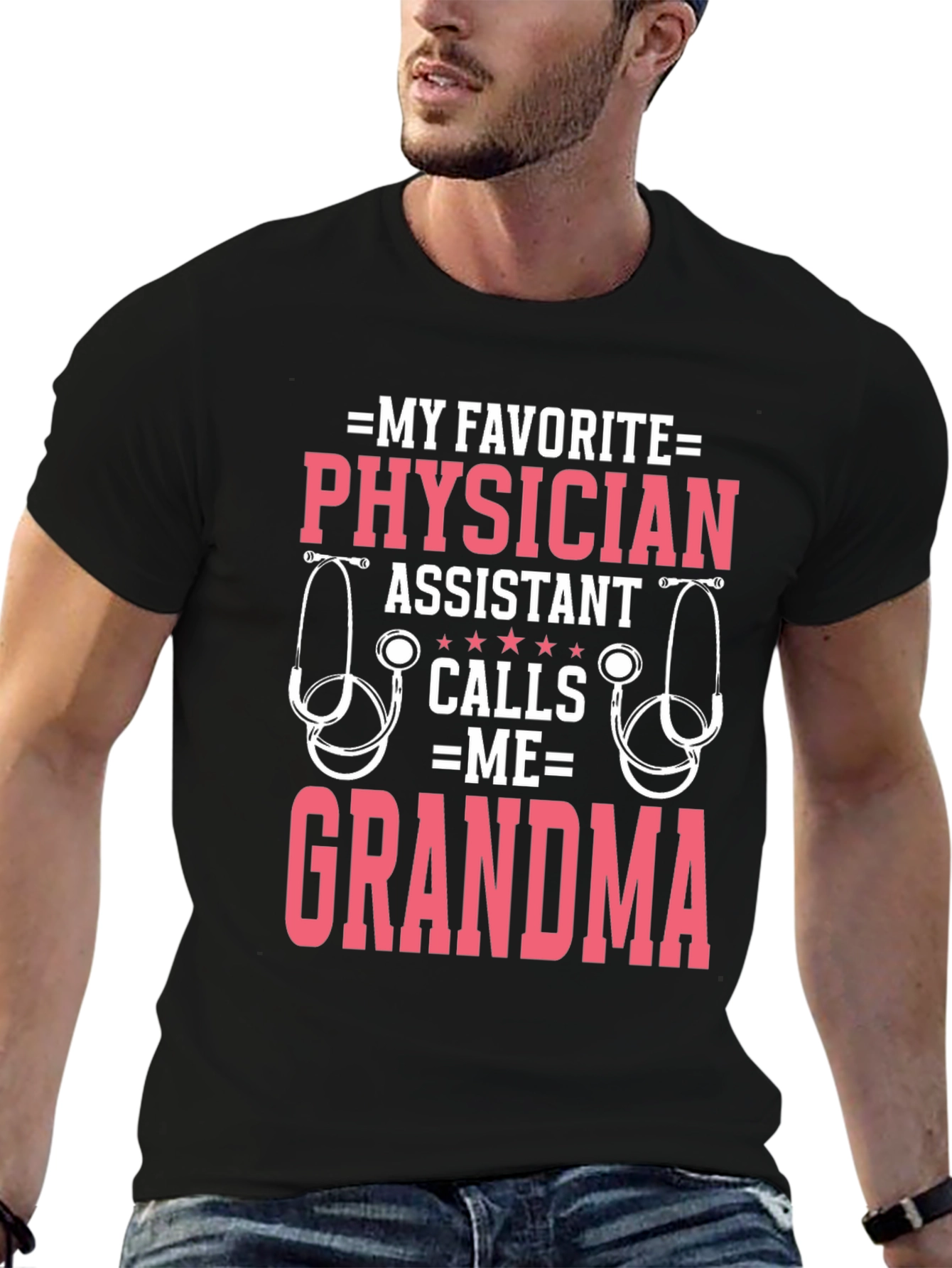 Black Physician Assistant Grandma T-Shirt view 6