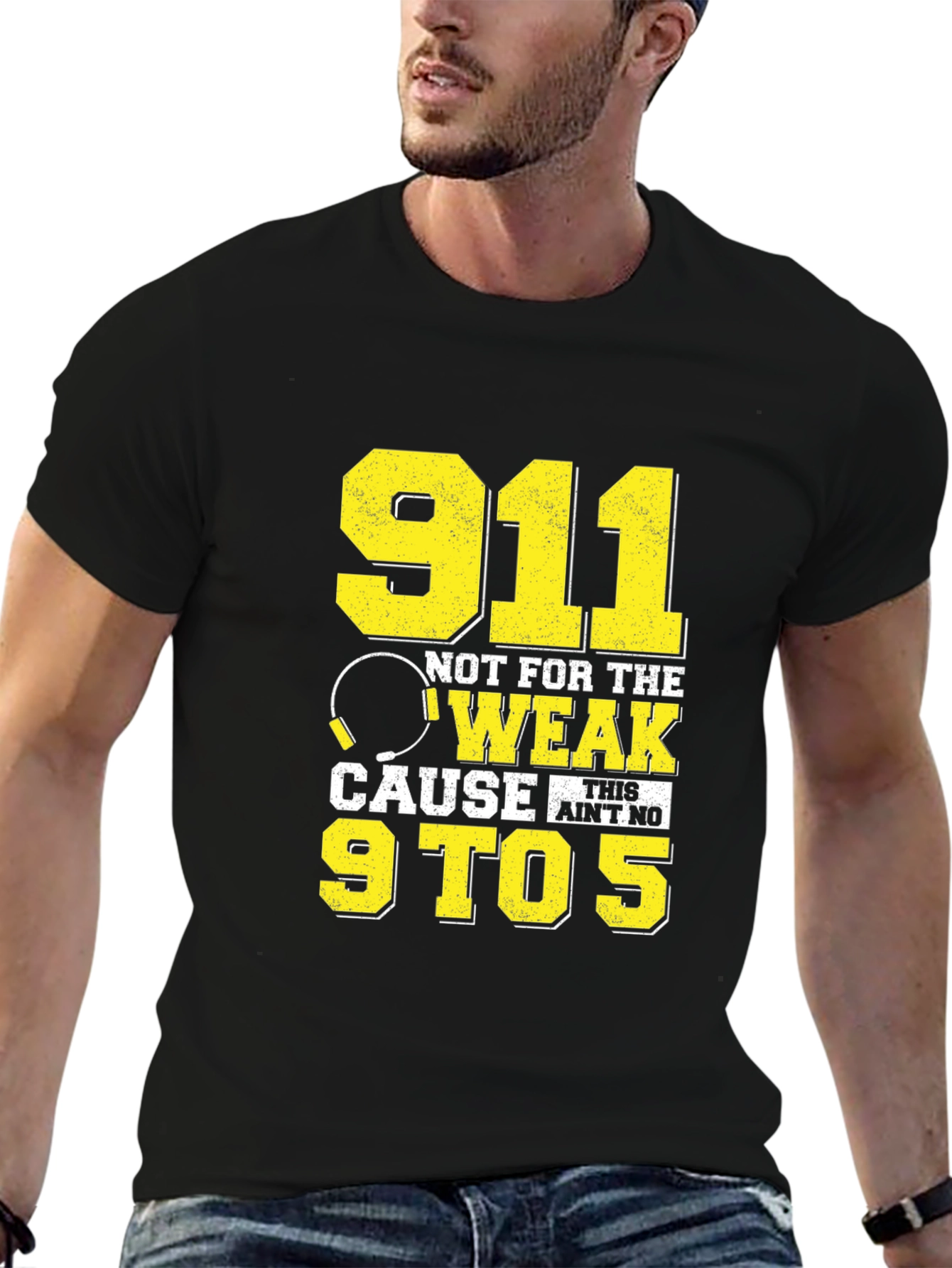 Black 911 Dispatcher Not For The Weak Graphic T-Shirt view 6