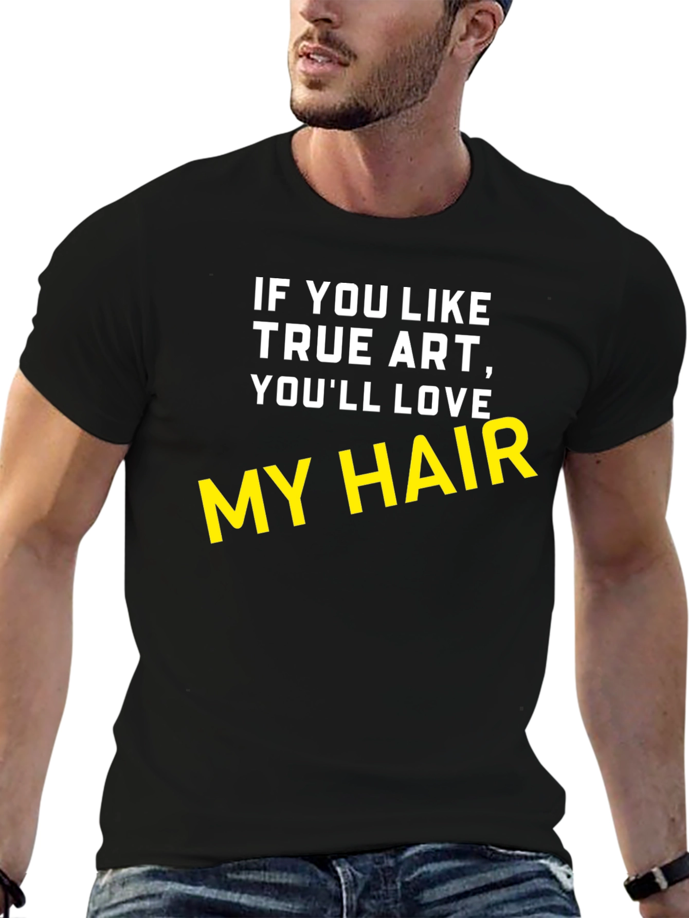 Black True Art My Hair Black T-Shirt view 6