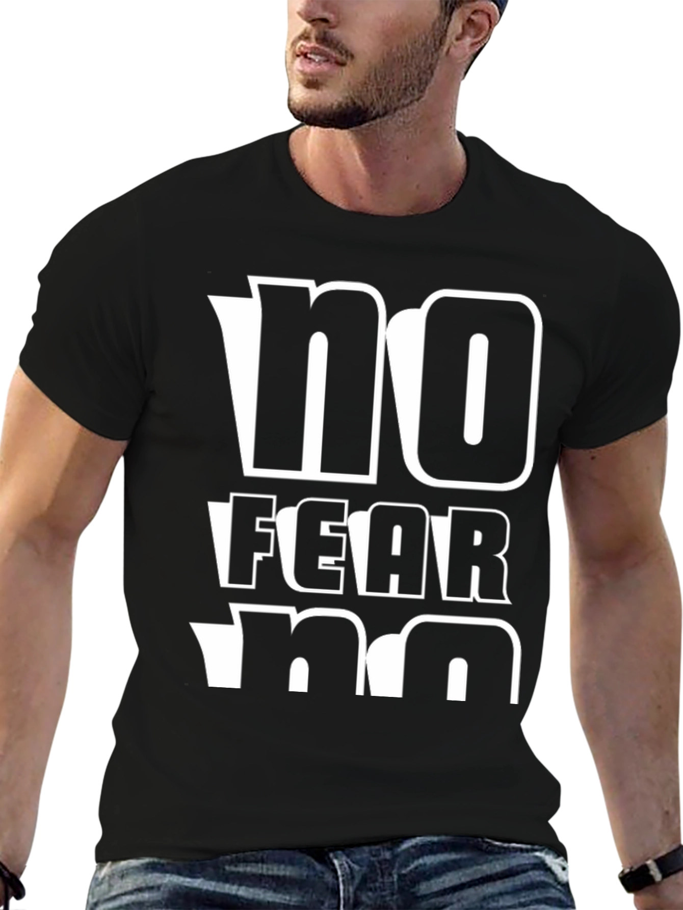 Black No Fear Graphic Tee - Men's Short Sleeve T-Shirt view 6