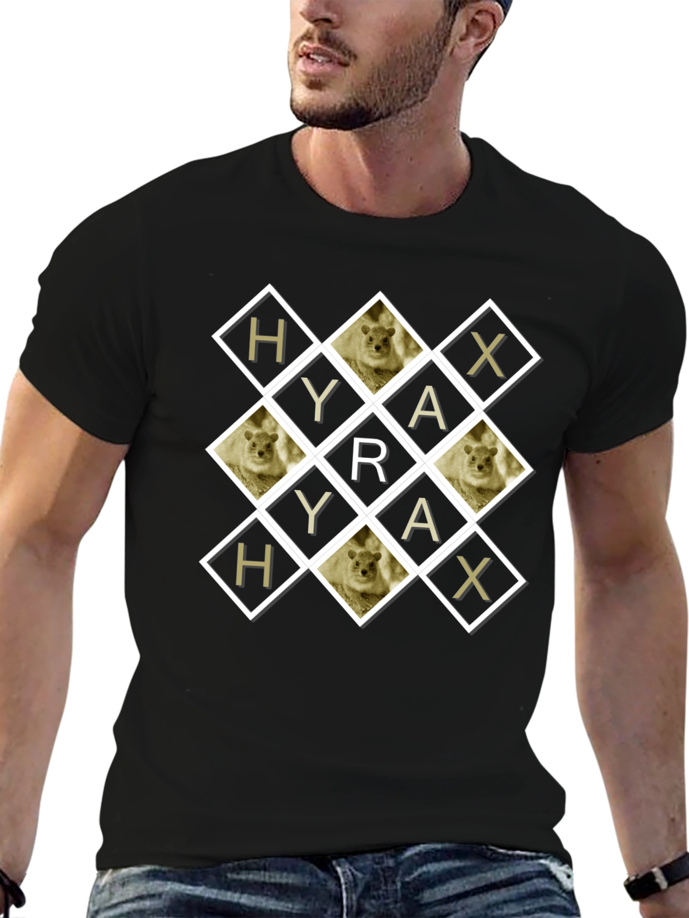 Black Hyrax Diamond Pattern T-Shirt view 6