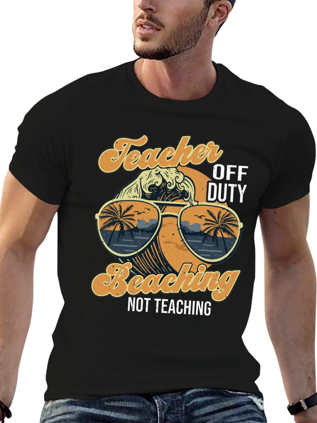 Black Teacher Off Duty Beaching T-Shirt view 6