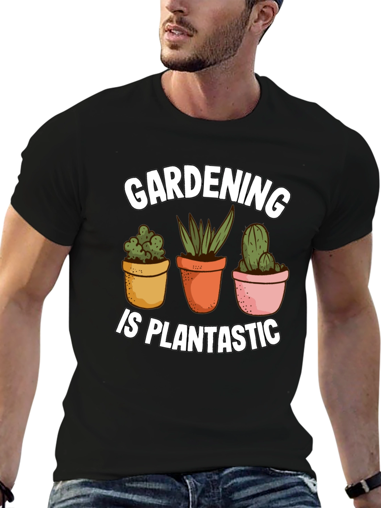 Black Gardening is Plantastic T-Shirt view 6
