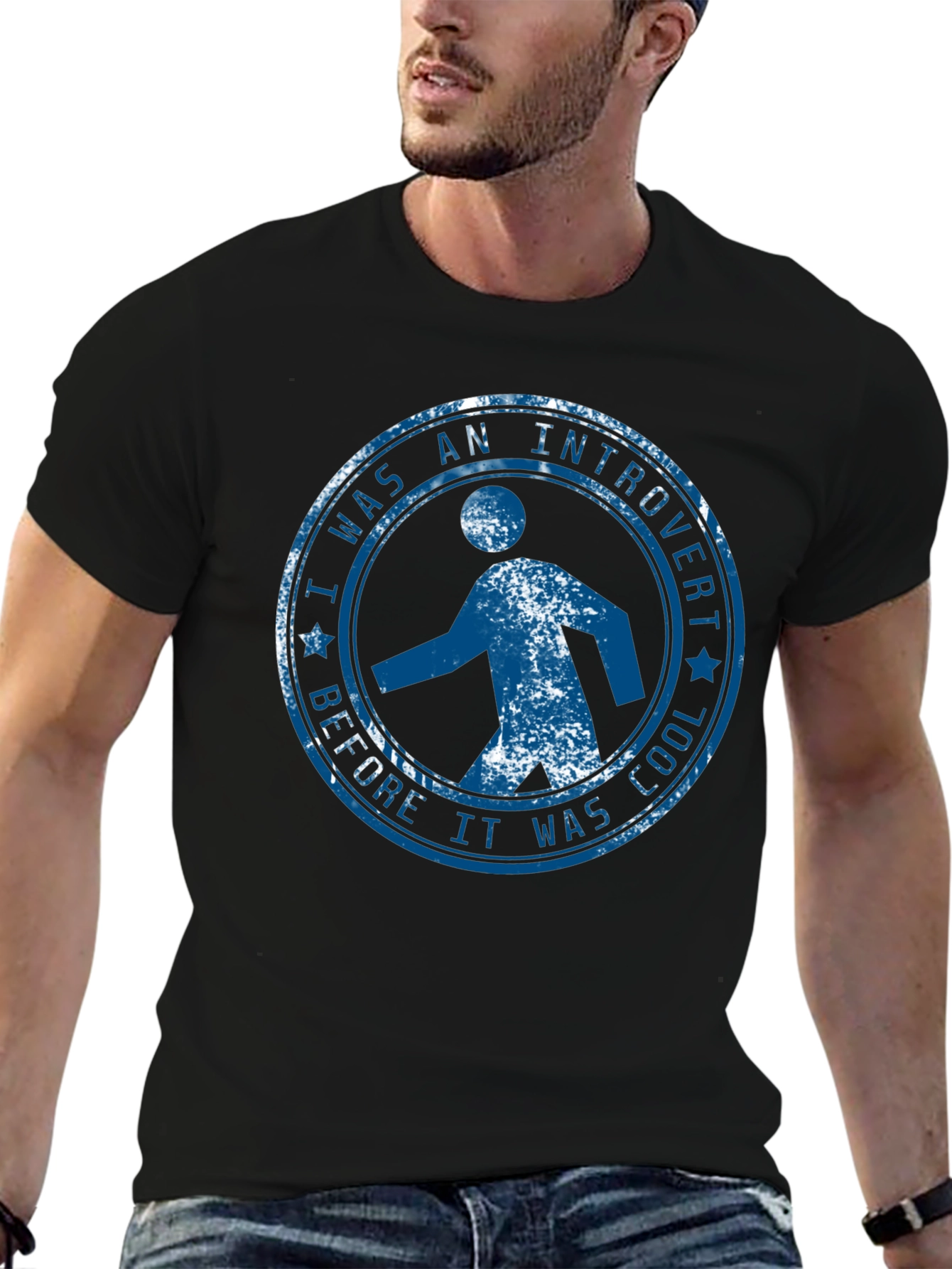 Black Introvert T-Shirt: Cool Graphic Tee view 6