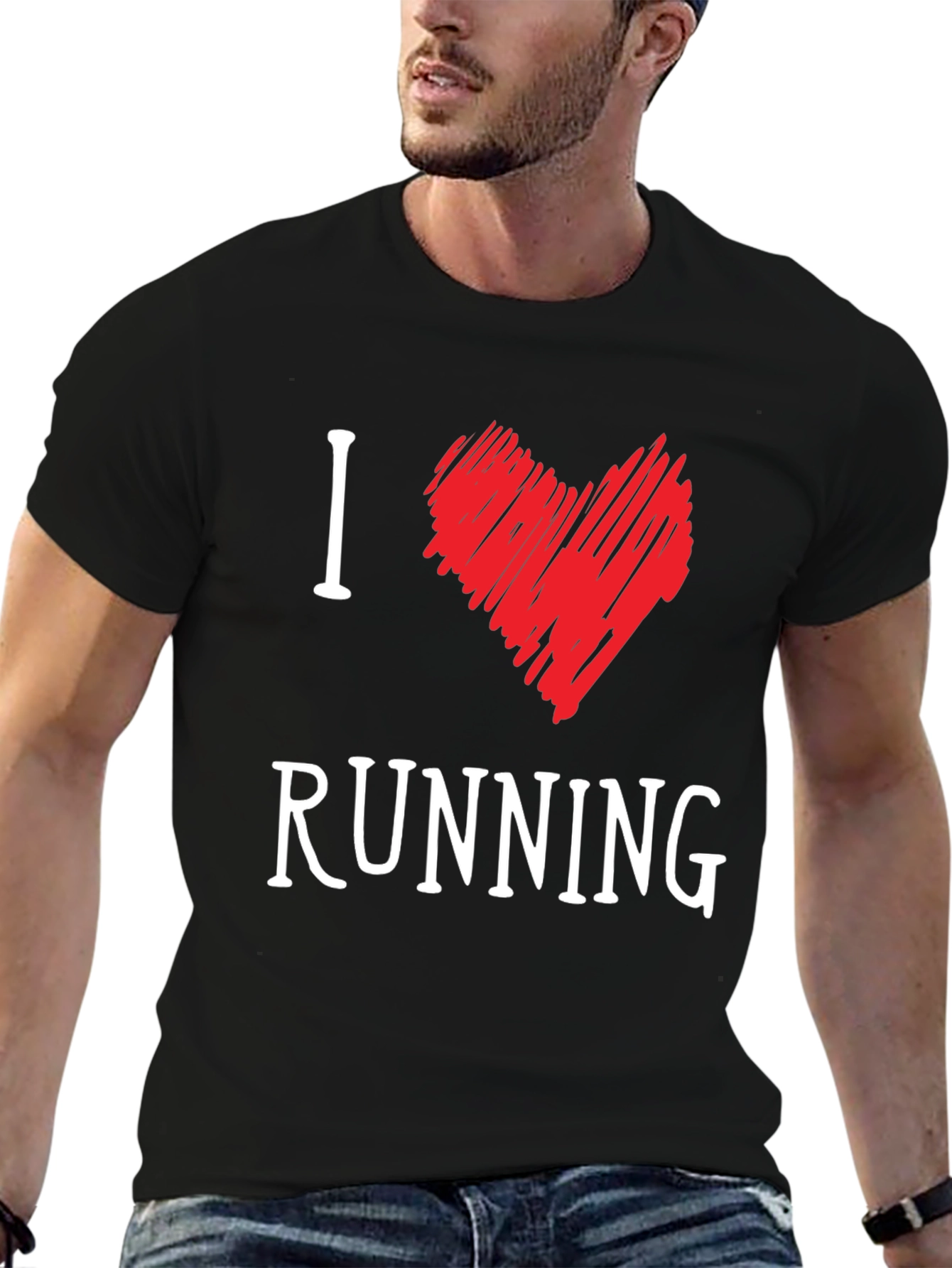 Black I Heart Running Graphic Tee view 6