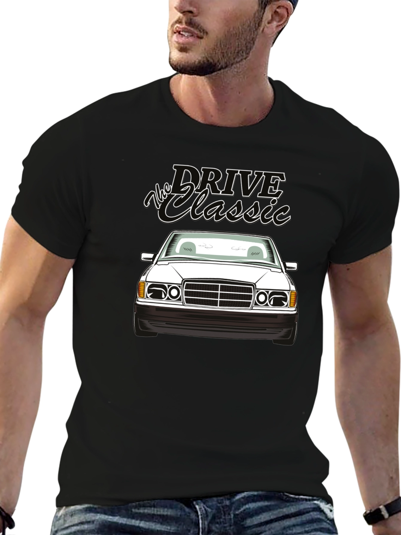 Black Drive the Classic Car T-Shirt - Black view 6