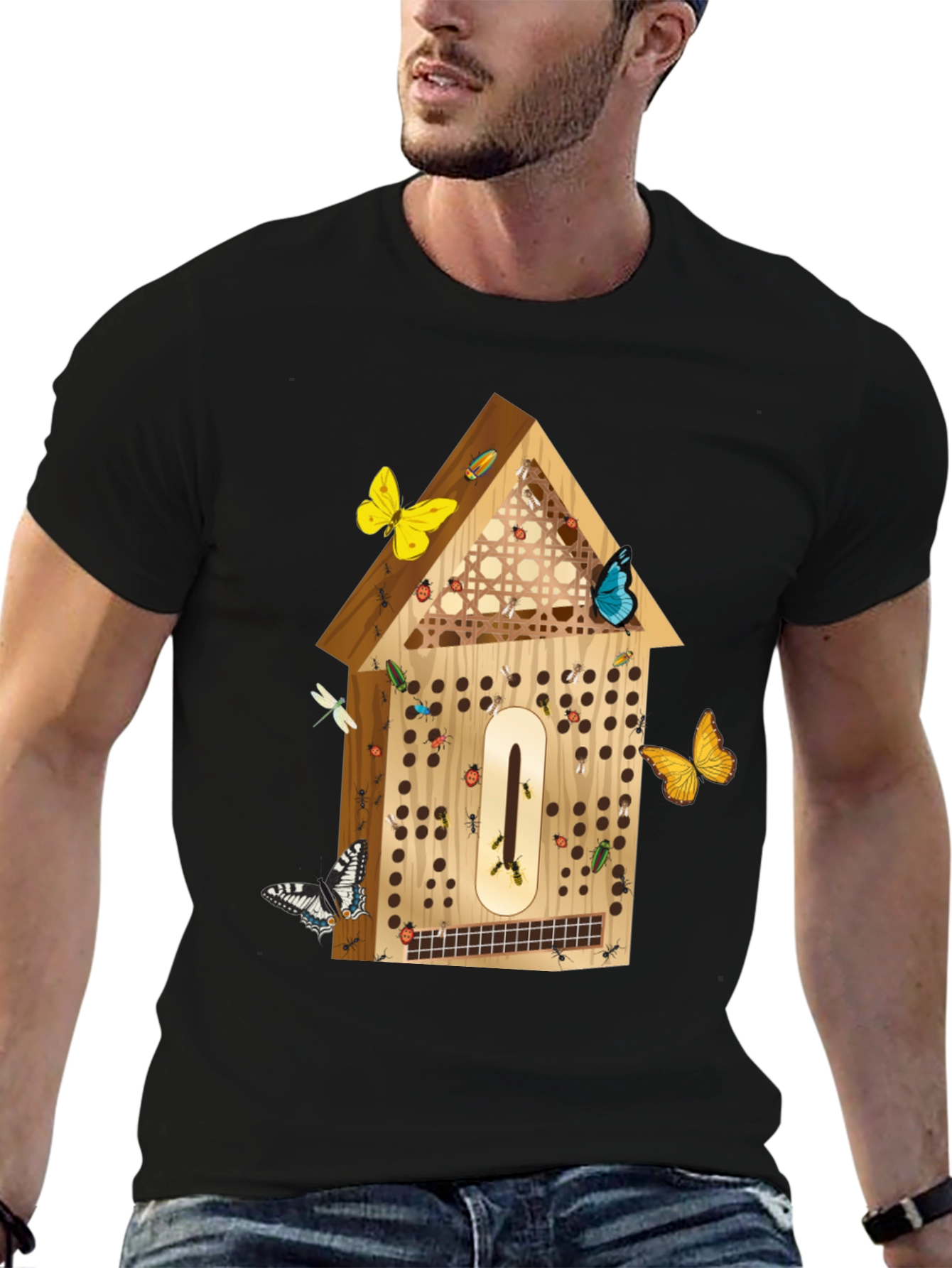 Black Insect Hotel T-Shirt - Nature Lover Tee view 6