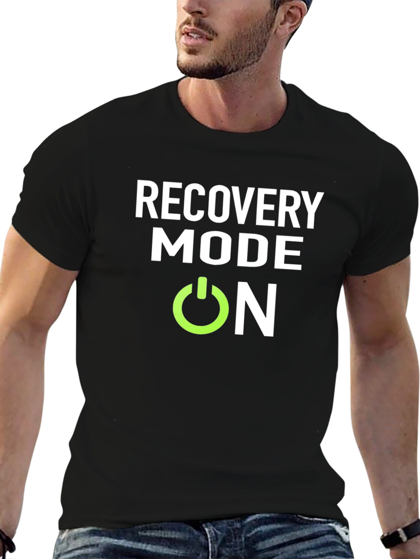Black Recovery Mode On Black T-Shirt view 6