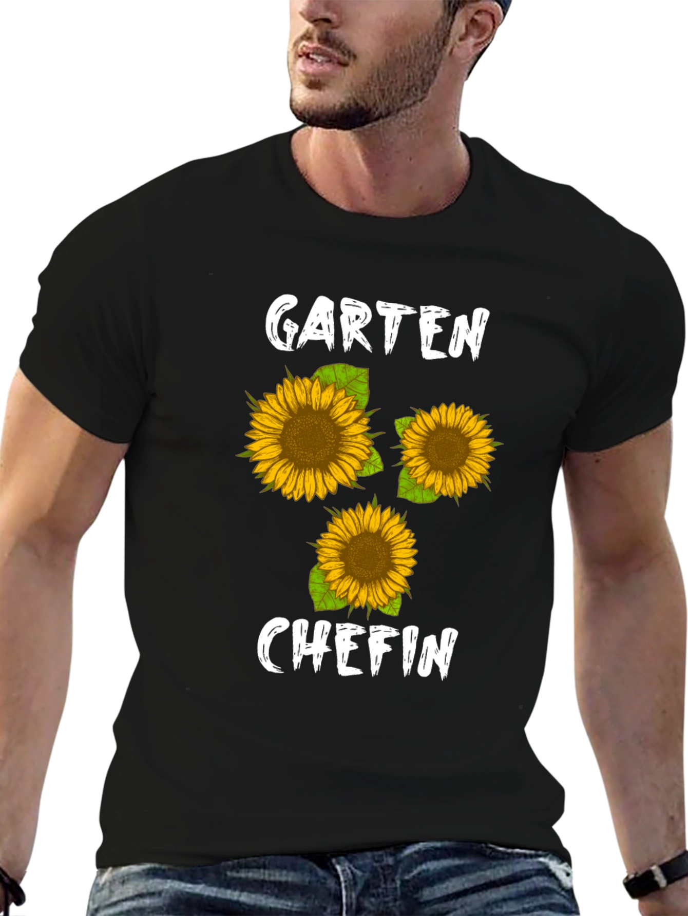 Black Garten Chefin Sunflower Graphic T-Shirt view 6