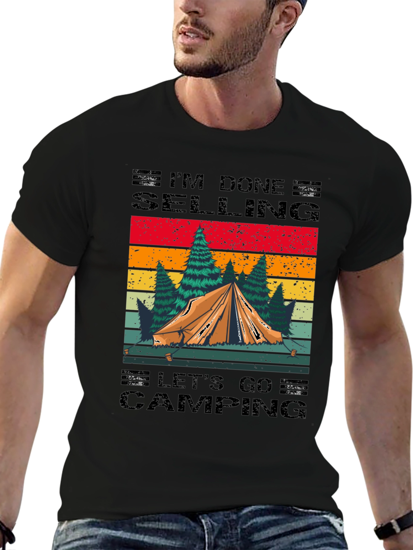 Black Camping T-Shirt: I'm Done Selling, Let's Go Camping! view 6