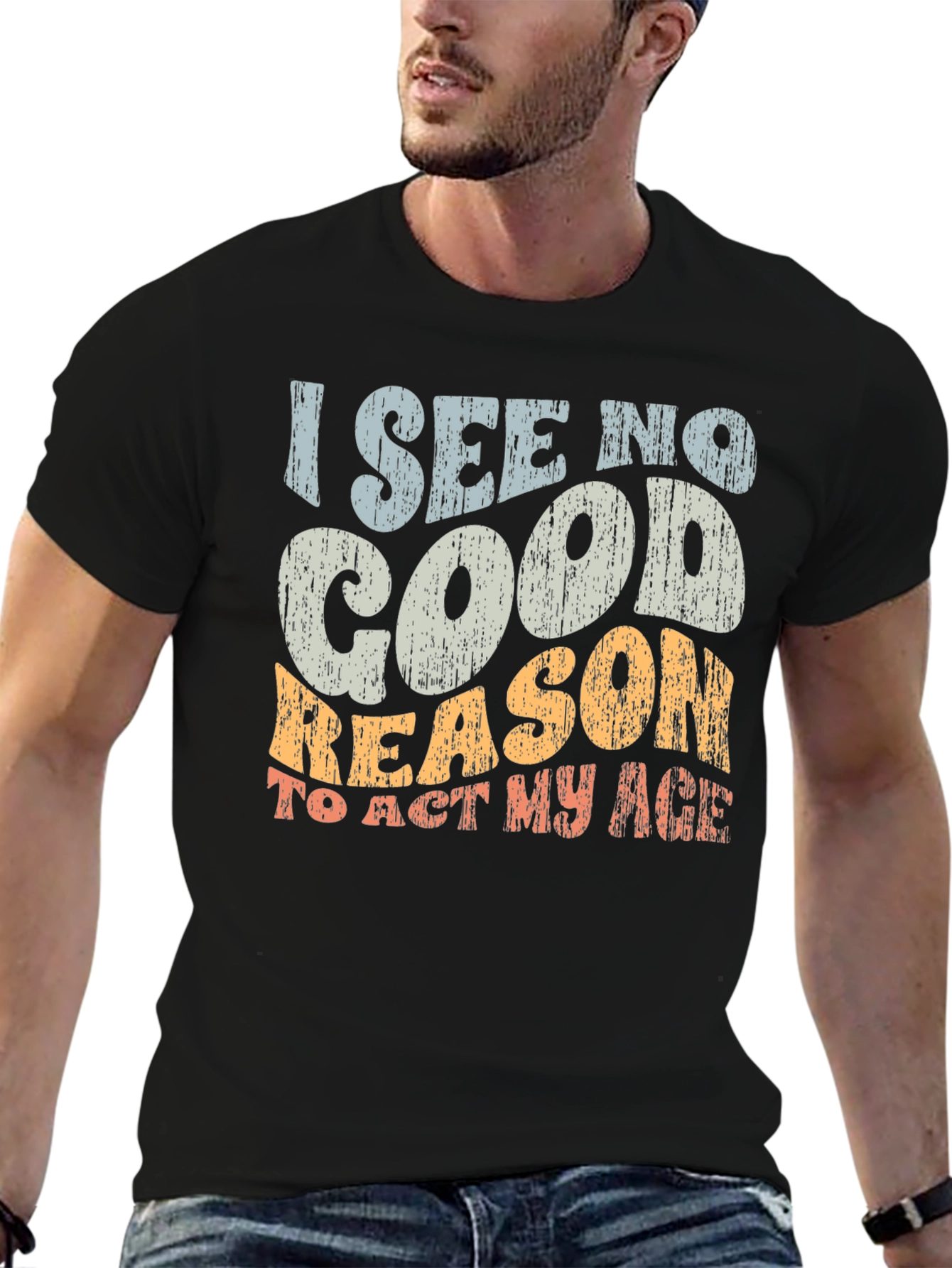 Black Funny Graphic T-Shirt - I See No Good Reason view 6