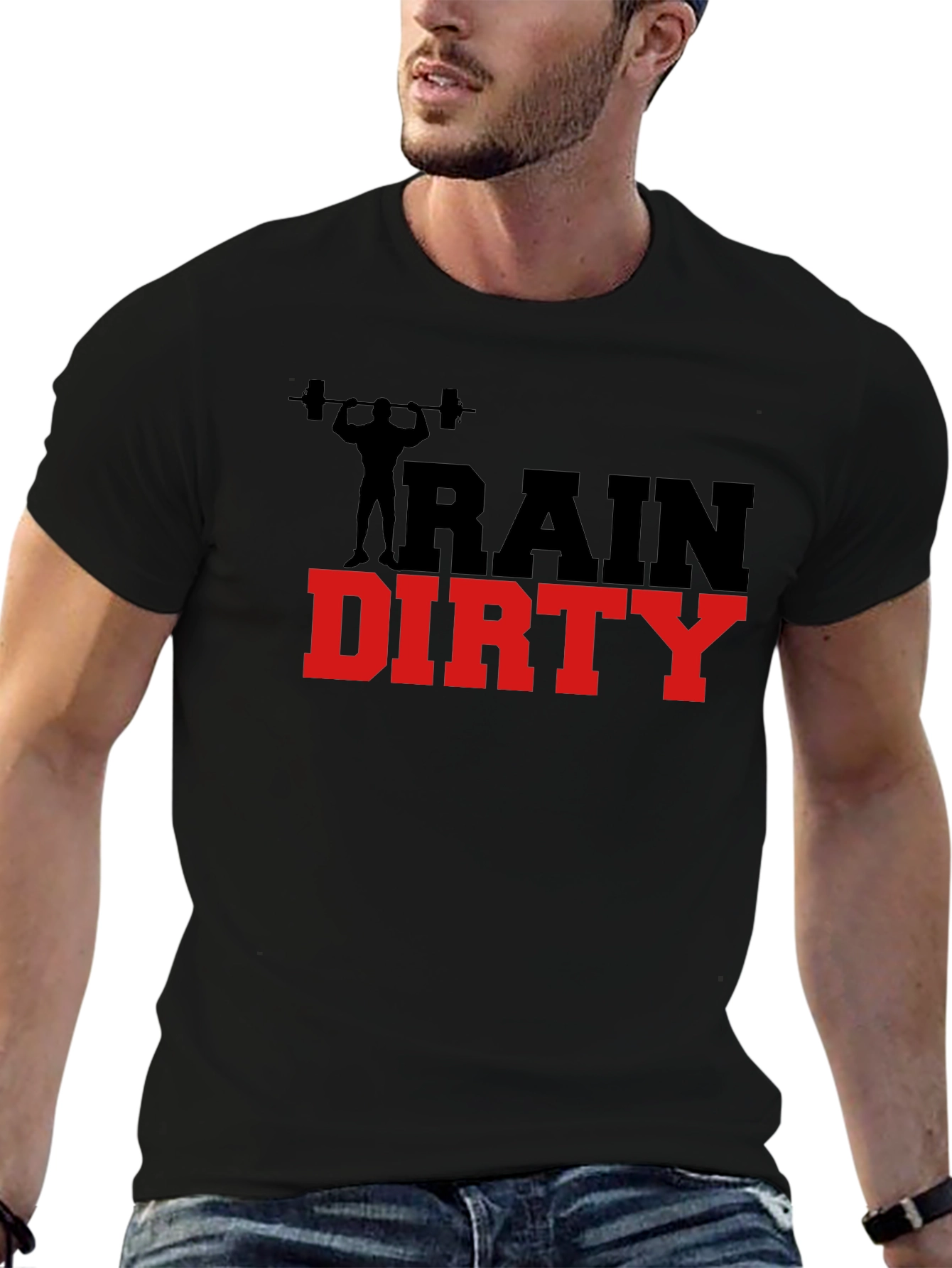 Black Train Dirty Graphic Tee - Fitness Apparel view 6