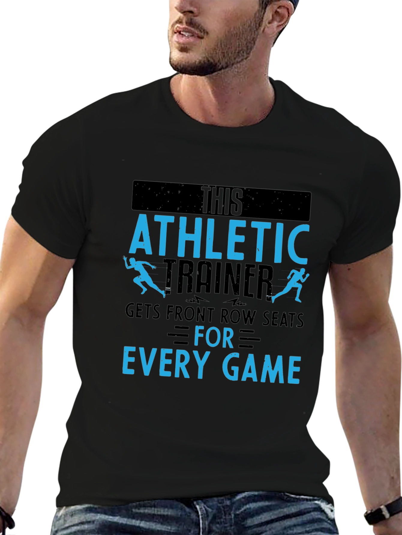 Black Athletic Trainer T-Shirt - Front Row Seats view 6
