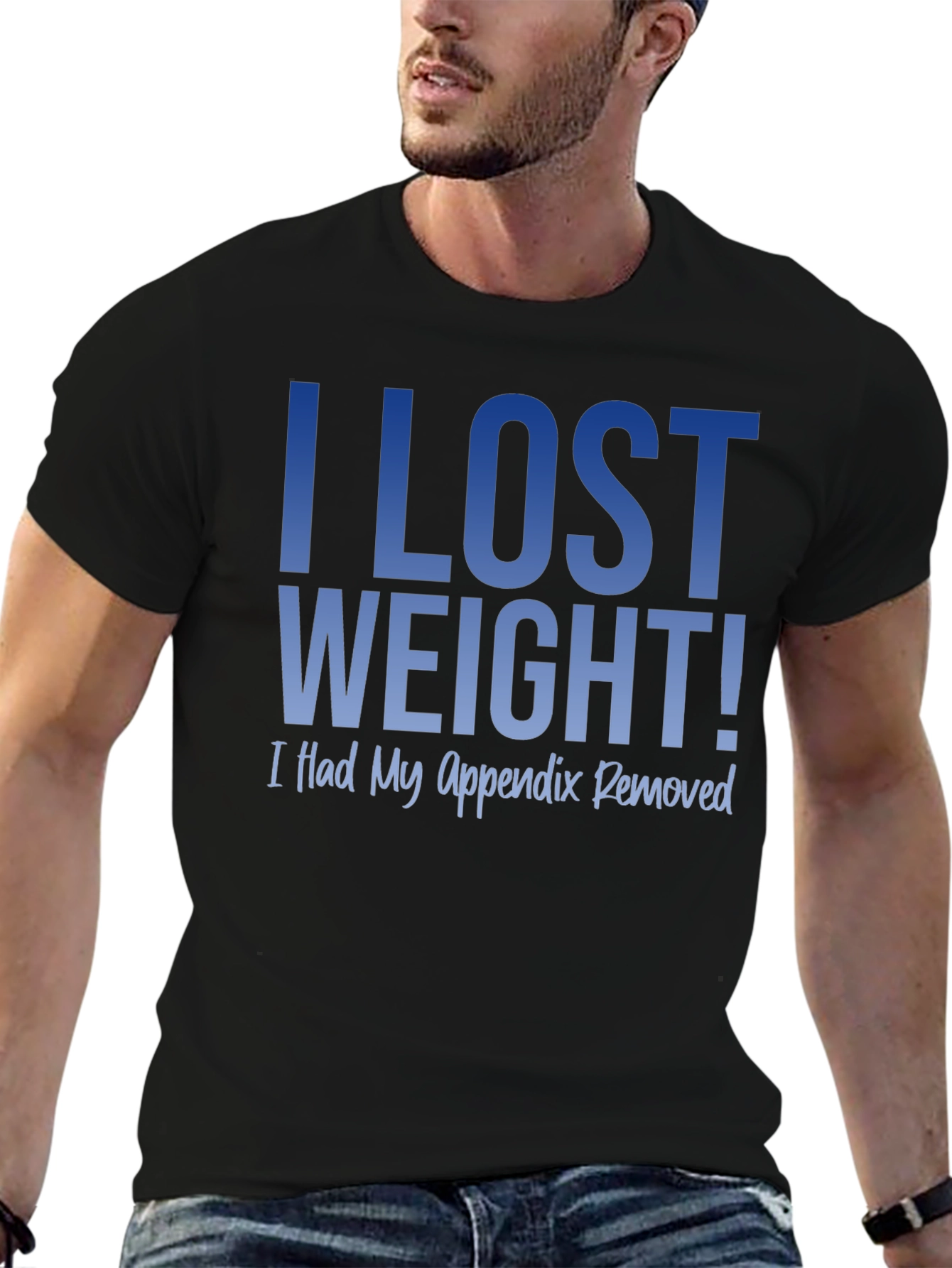 Black Funny Weight Loss T-Shirt - I Lost Weight! view 6