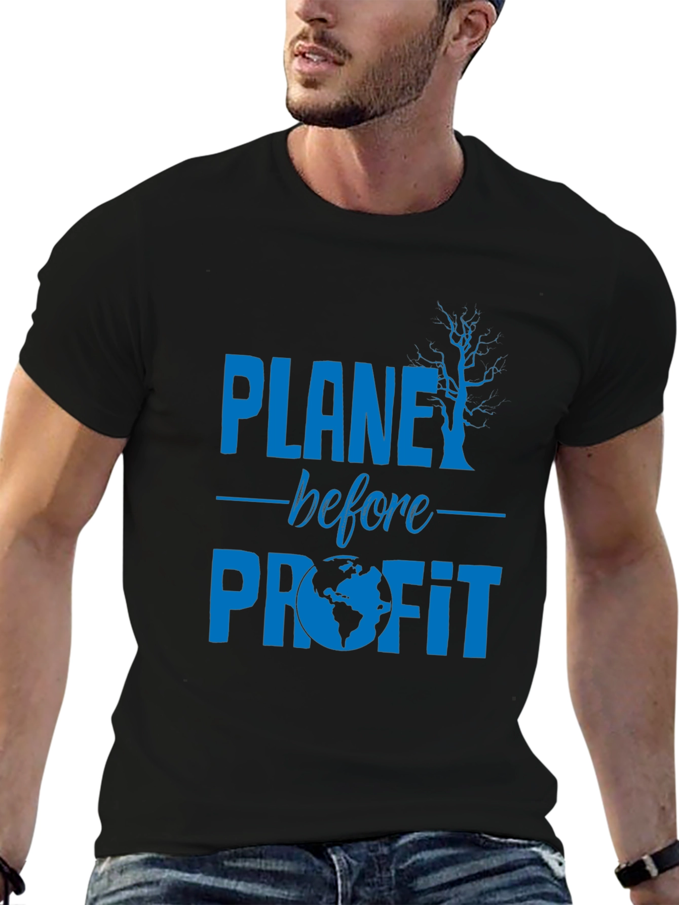Black Planet Before Profit Graphic Tee - Eco Conscious view 6
