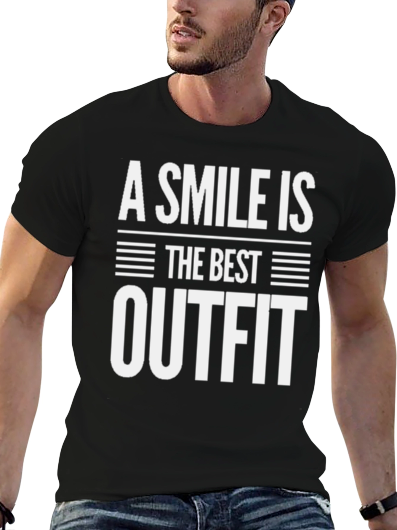Black Smile is the Best Outfit Black T-Shirt view 6