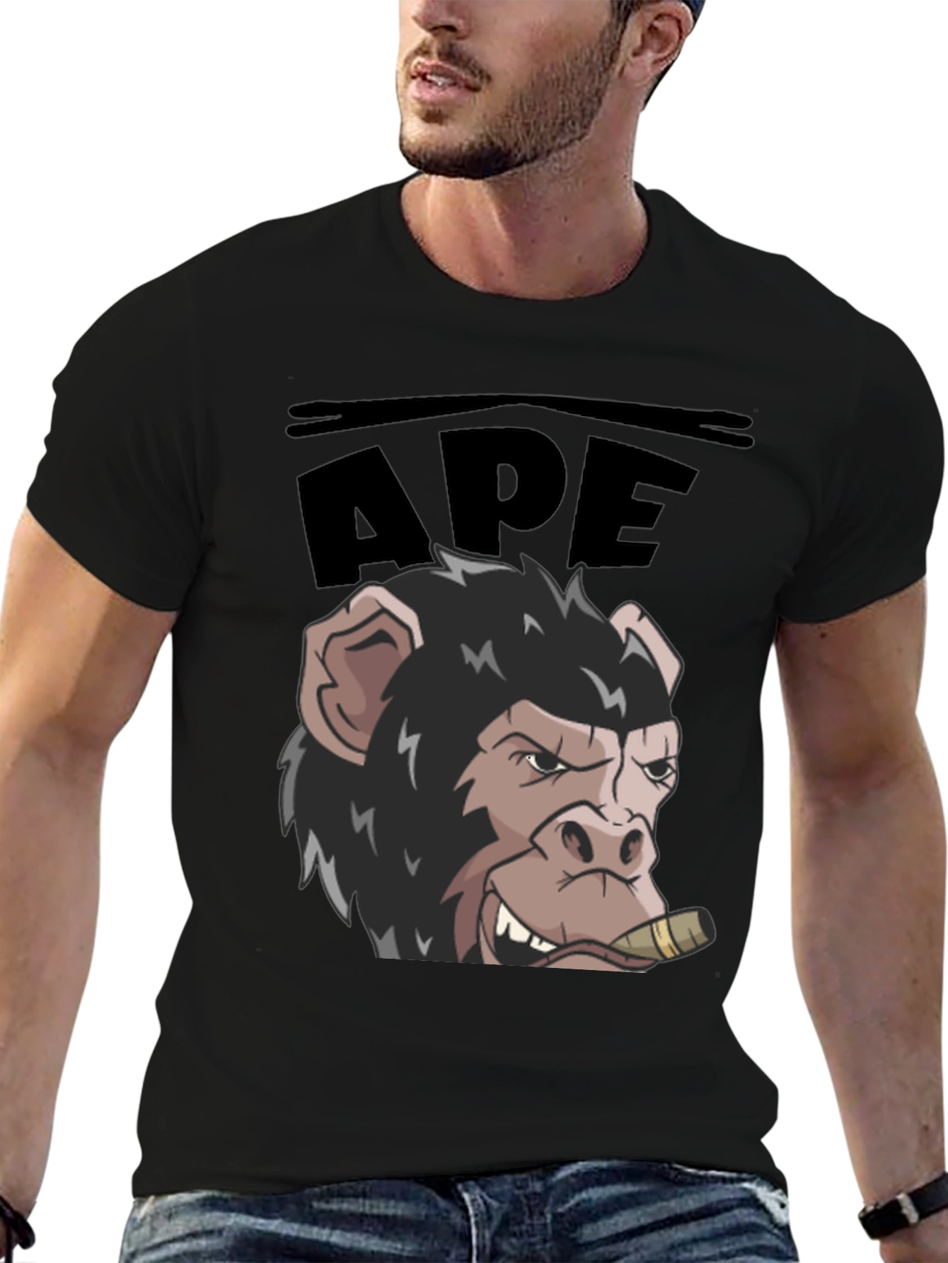 Black Ape Graphic T-Shirt - Cool Cartoon Design view 6