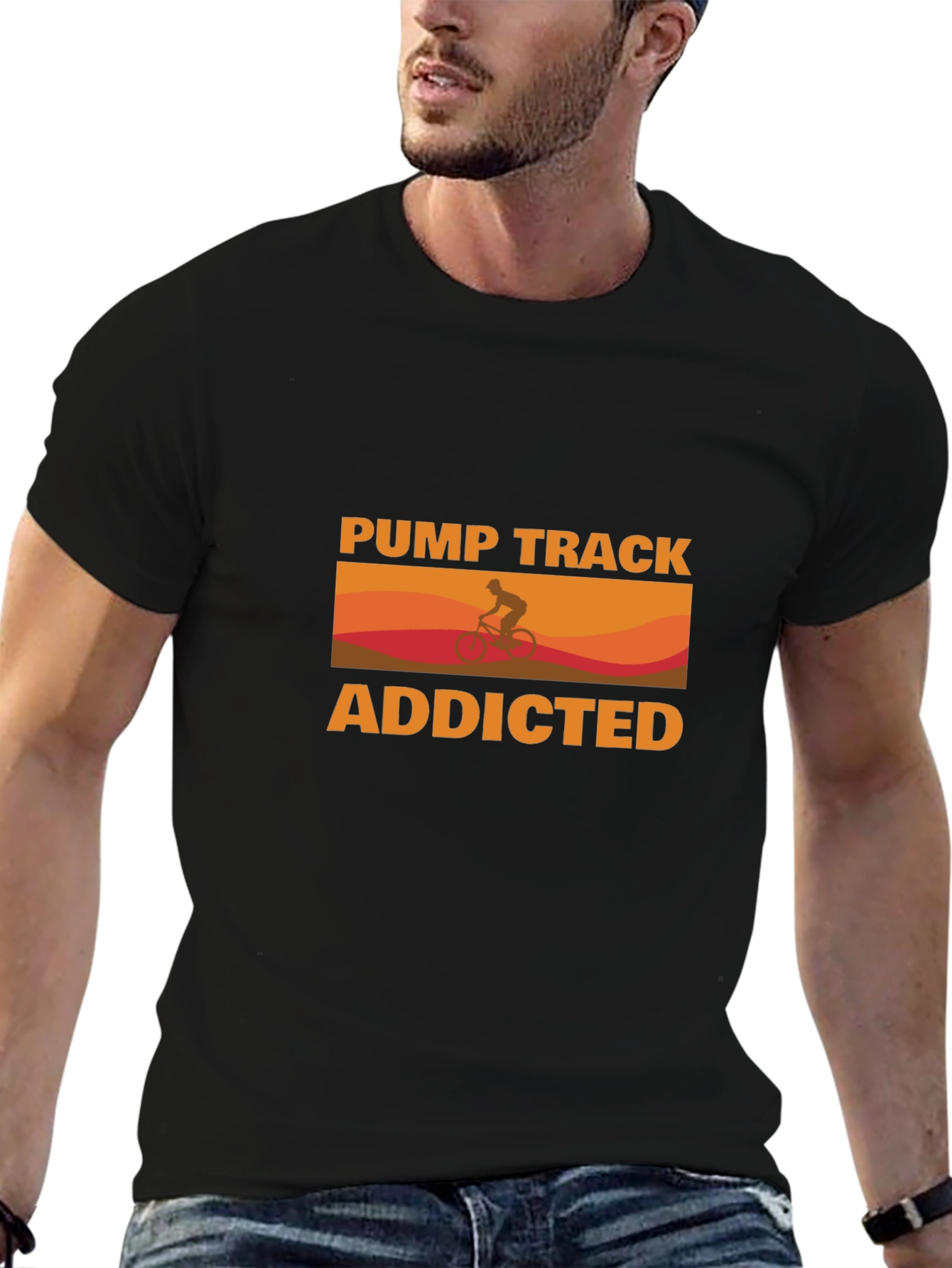Black Pump Track Addicted Graphic T-Shirt view 6
