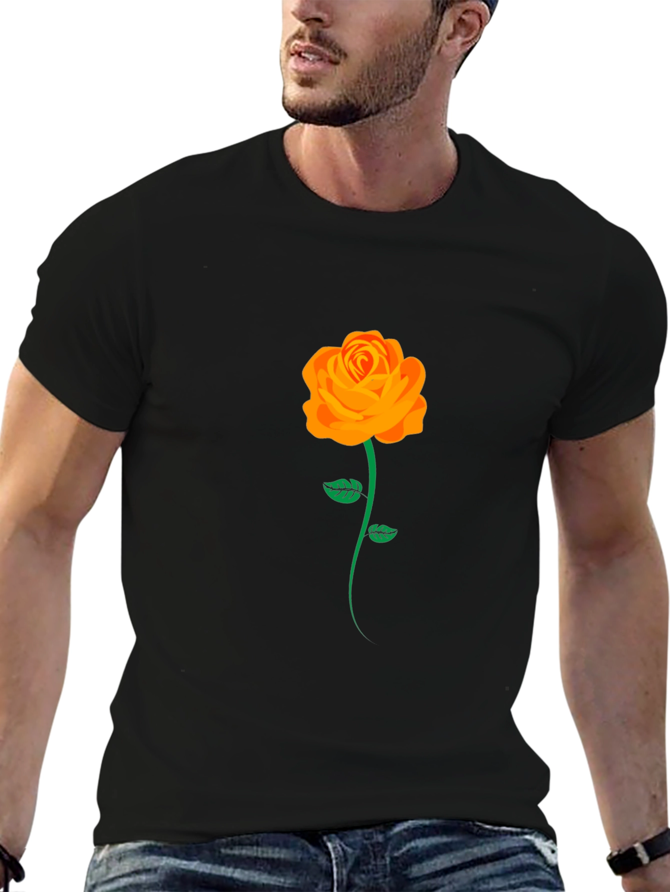 Black Rose Graphic Black T-Shirt view 6