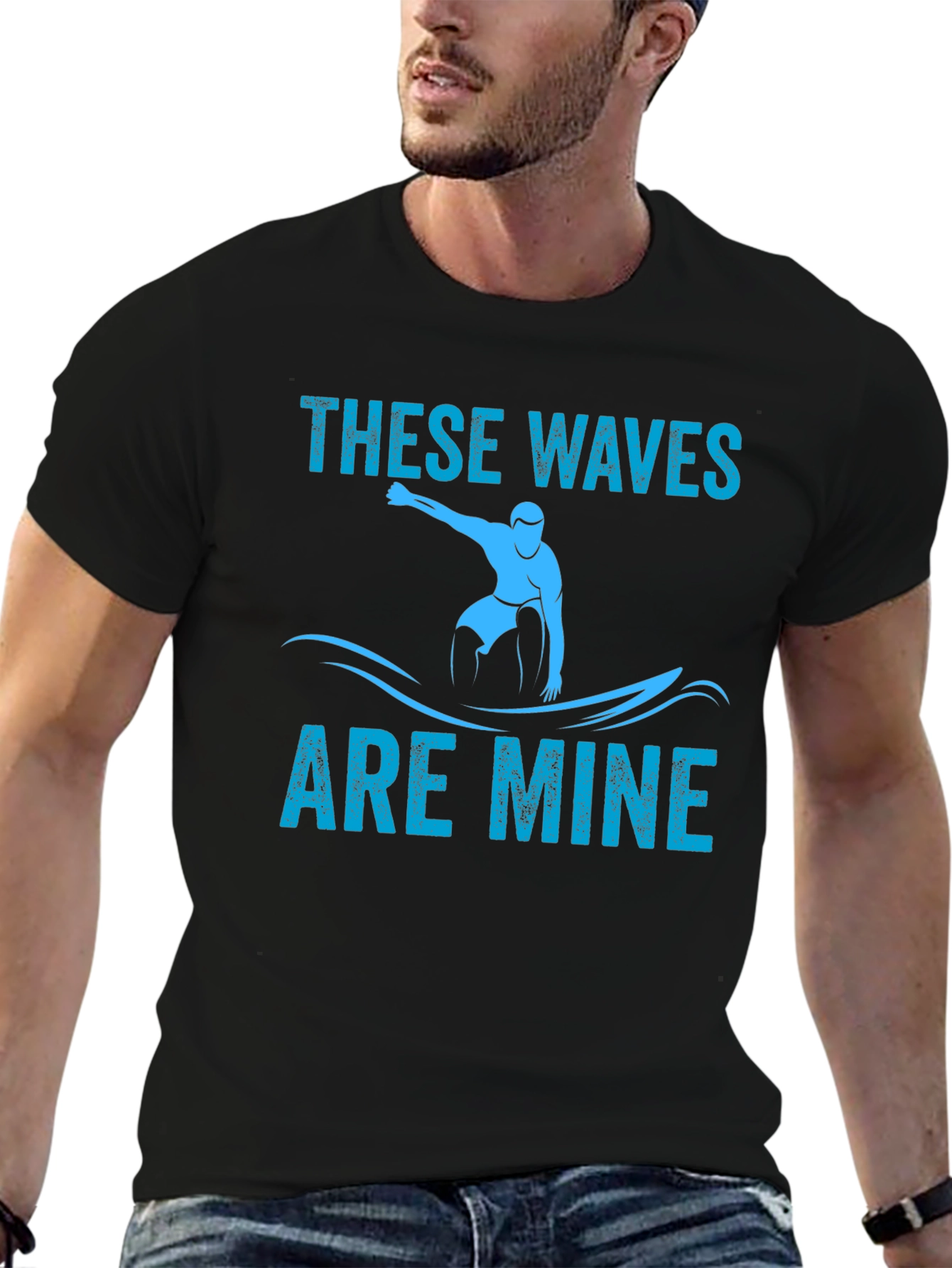 Black These Waves Are Mine Graphic T-Shirt view 6