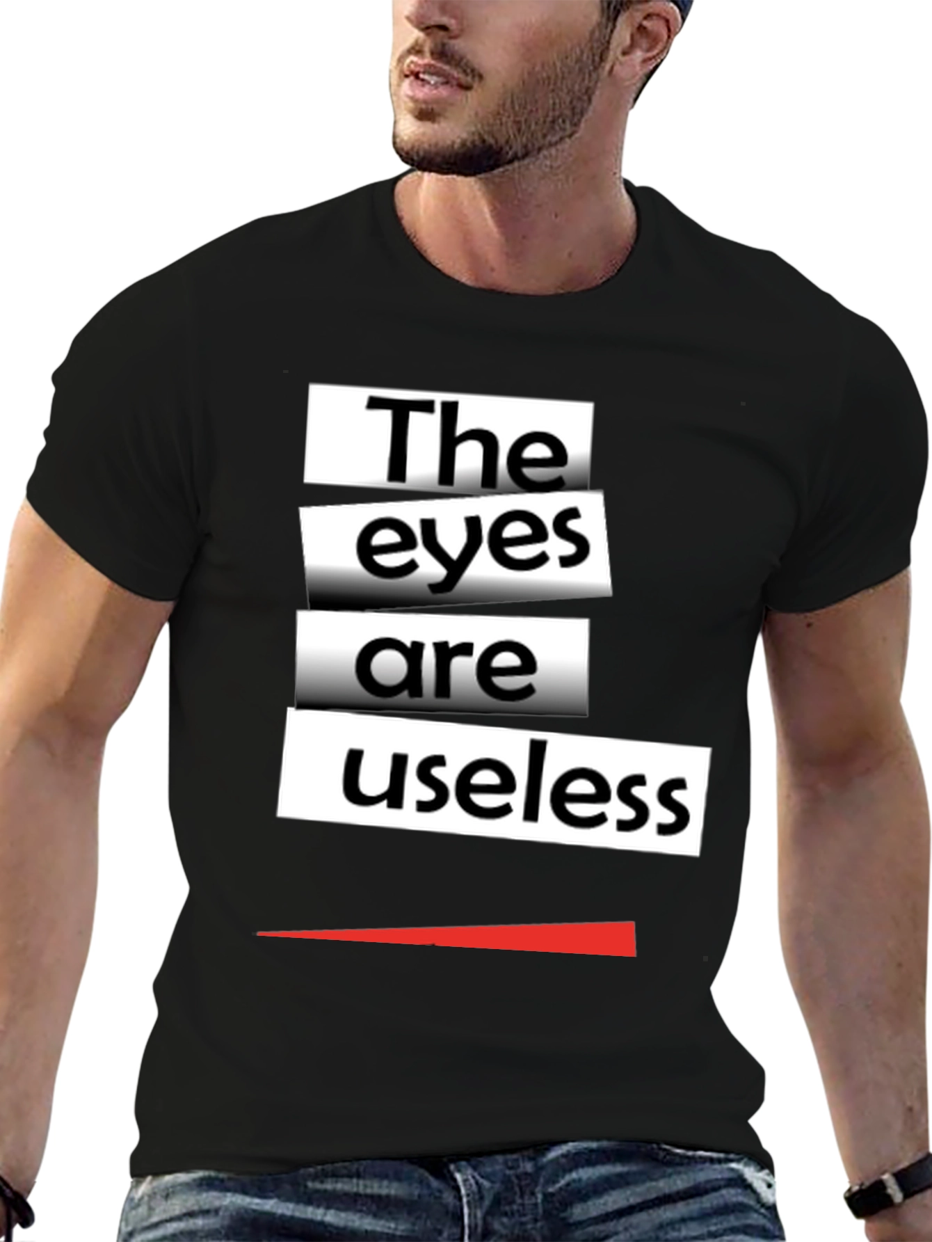Black The Eyes Are Useless Graphic Tee - Black view 6
