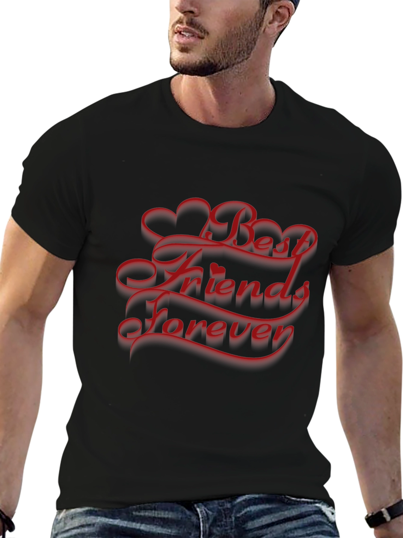 Black Best Friends Forever Black T-Shirt view 6