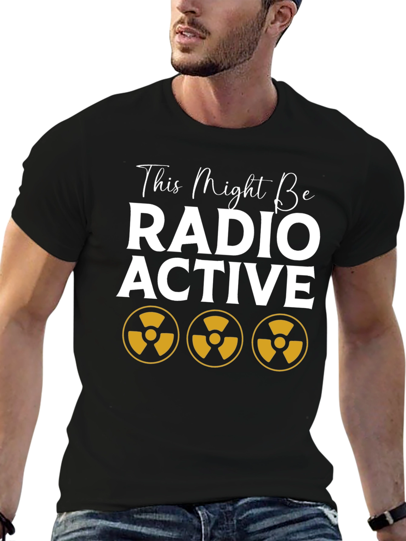 Black Radioactive Graphic Tee - Caution Style! view 6