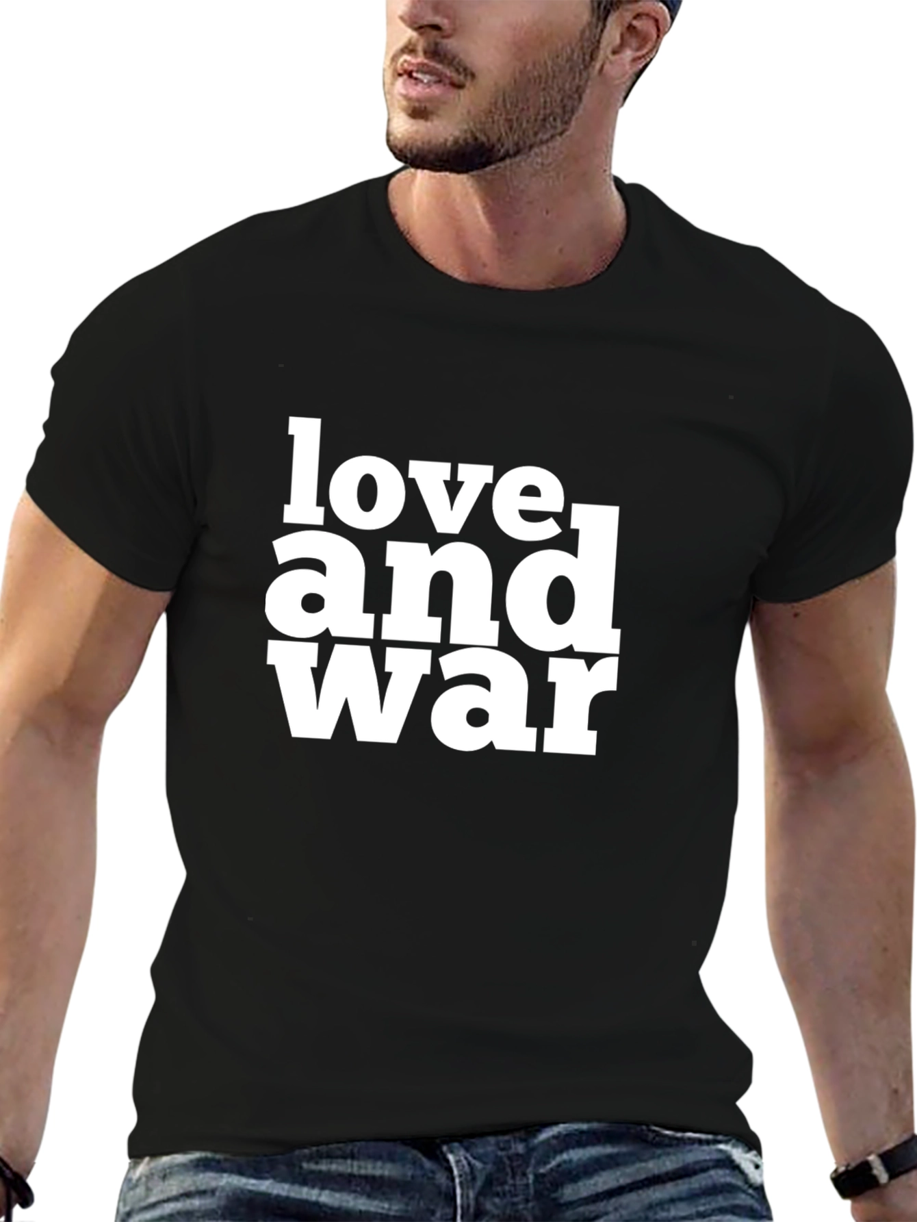 Black Love and War Graphic T-Shirt - Bold Statement Tee view 6