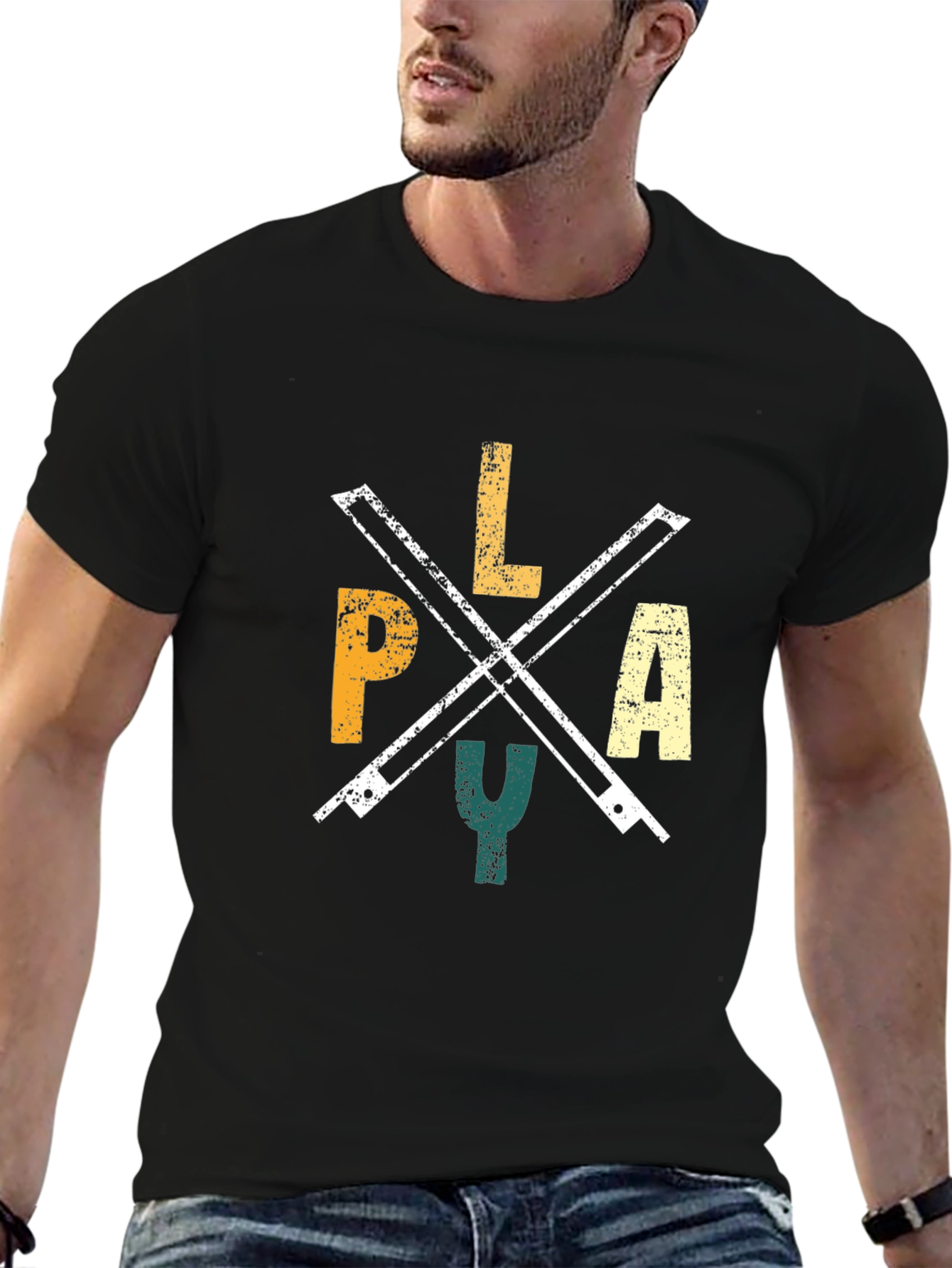 Black PLAY Airport Code Tee - Vintage Style view 6