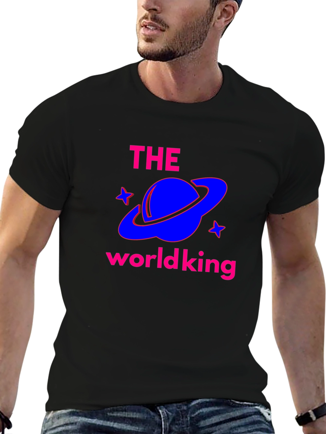 Black The World King Black T-Shirt view 6