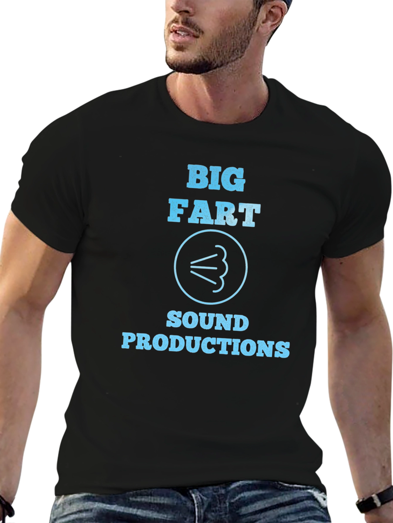 Black Big Fart Sound Productions T-Shirt - Black view 6