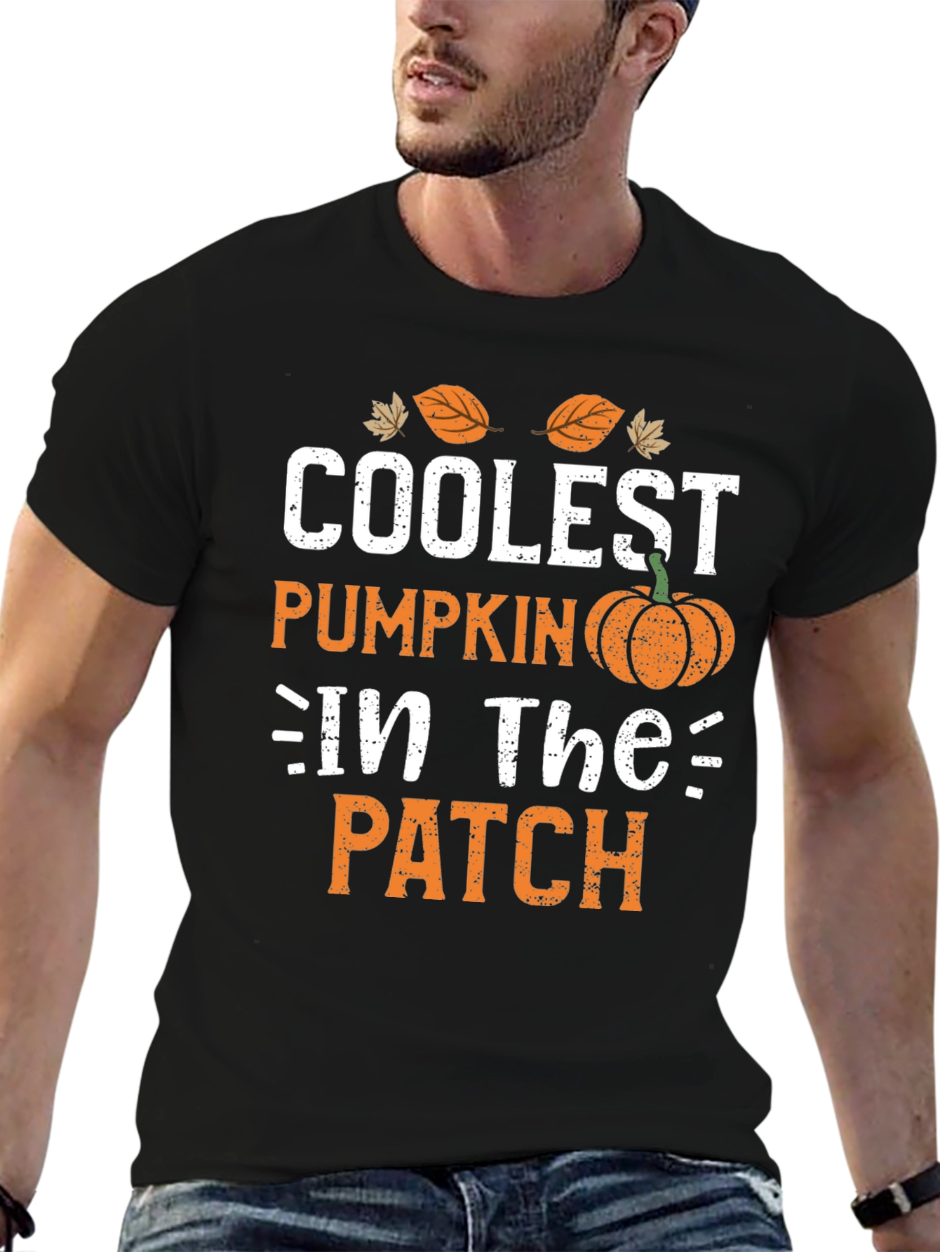 Black Coolest Pumpkin in the Patch T-Shirt view 6