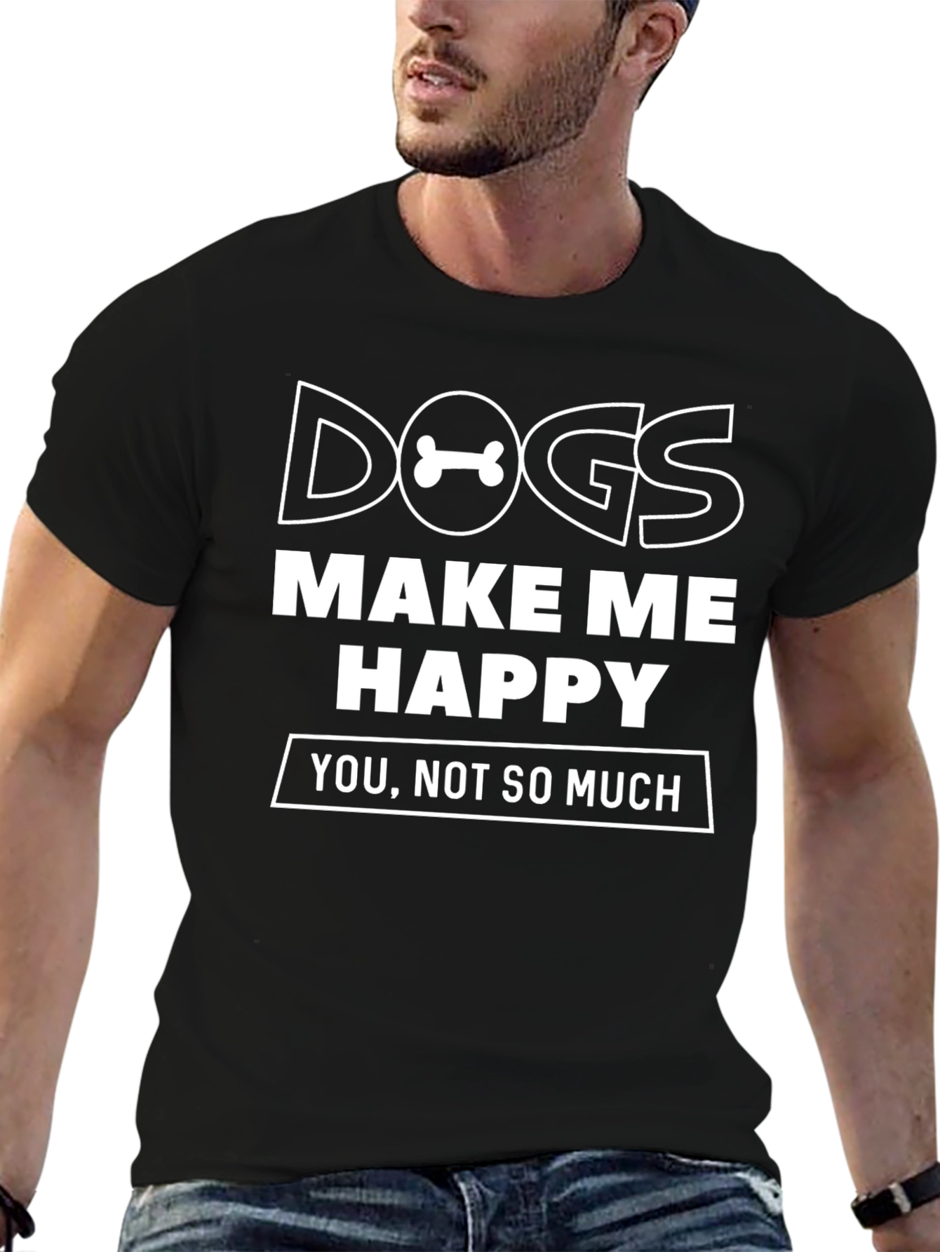 Black Dogs Make Me Happy Graphic Tee view 6