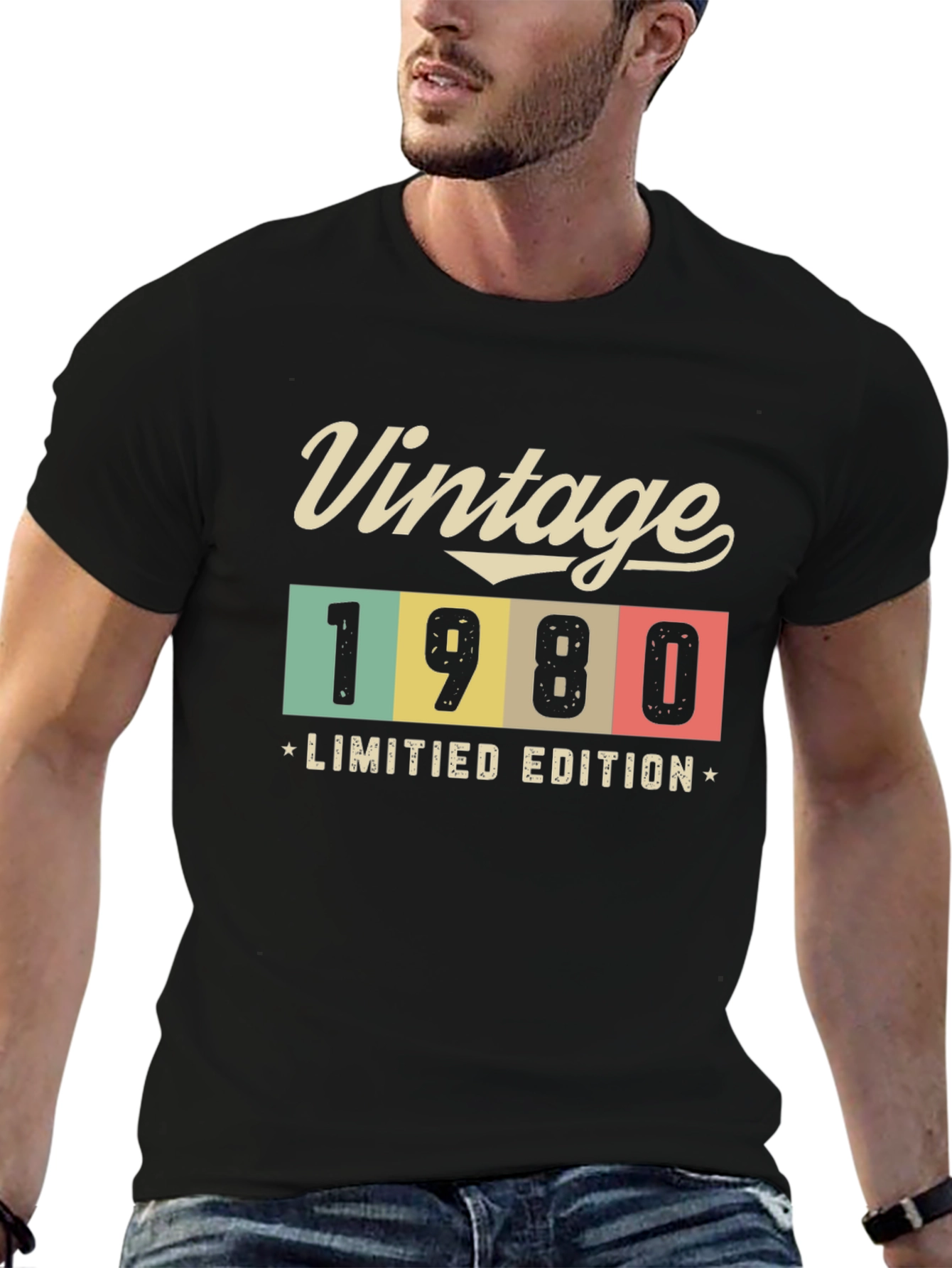 Black Vintage 1980 Limited Edition Black T-Shirt view 6