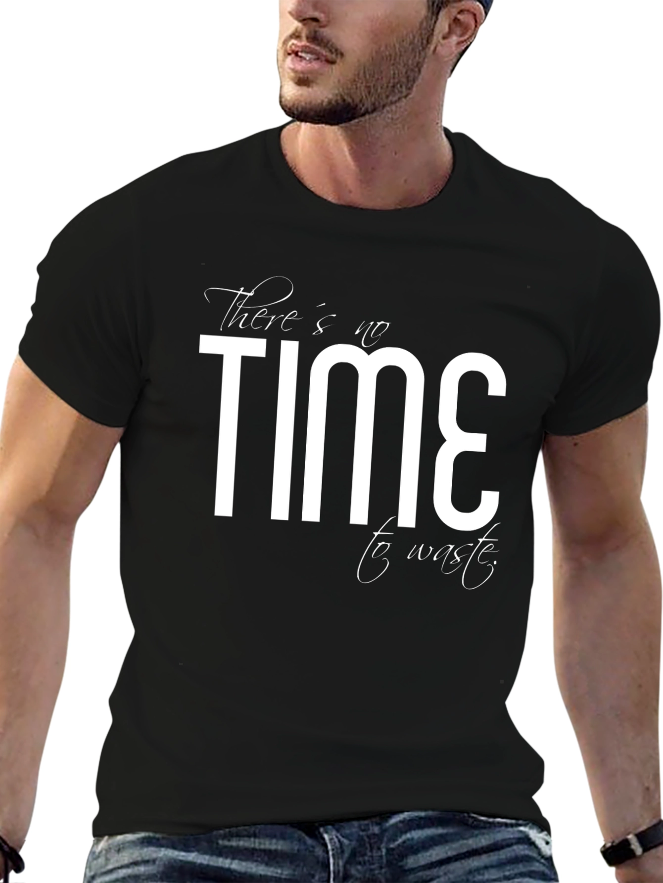 Black Time to Waste Graphic Print Tee view 6