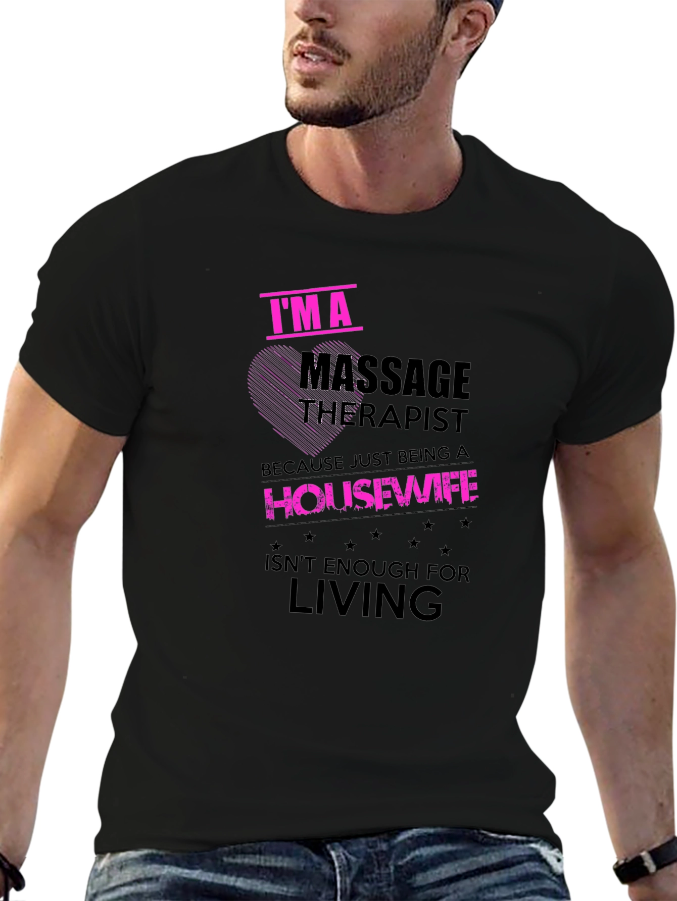 Black Massage Therapist Funny Graphic T-Shirt view 6