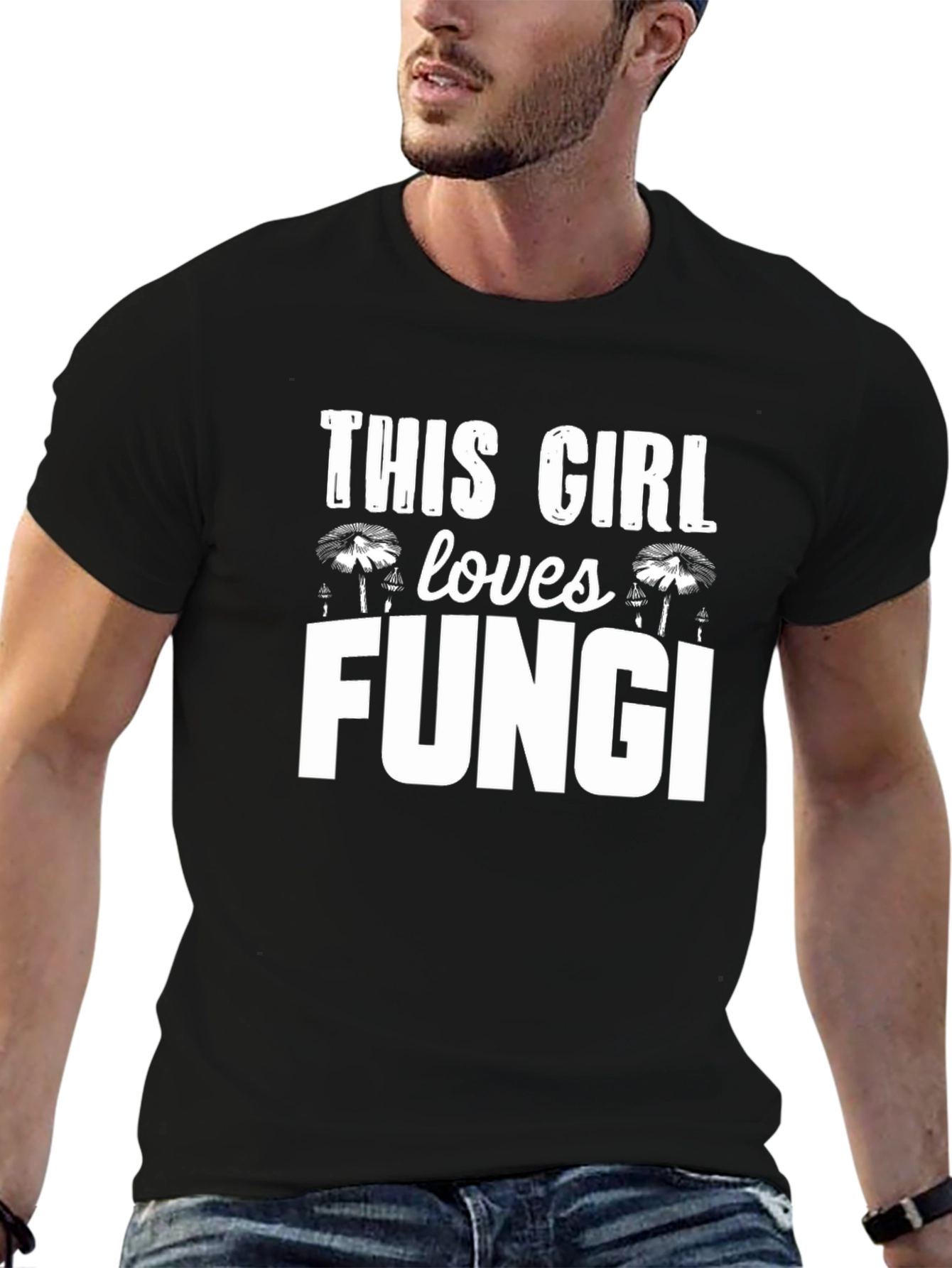 Black This Girl Loves Fungi T-Shirt Black view 6