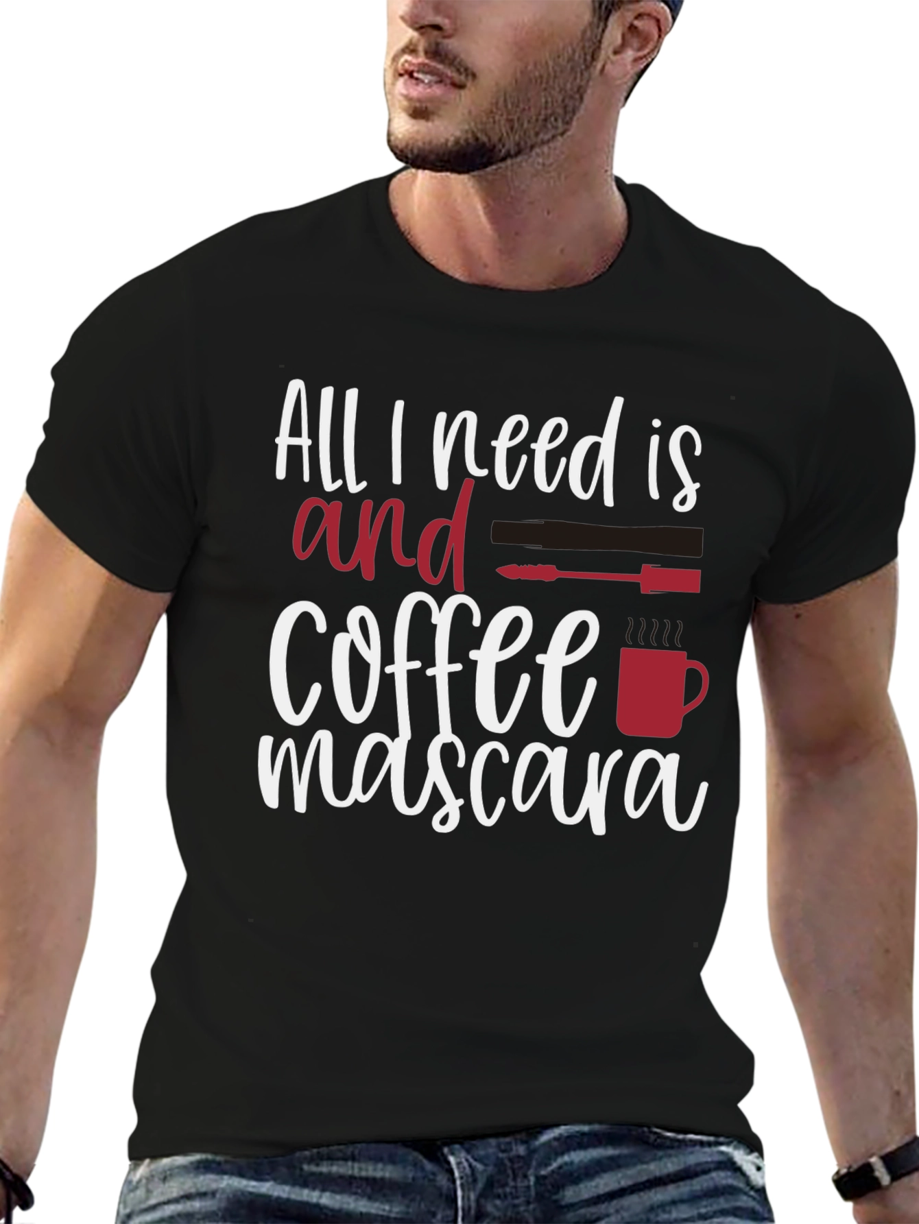 Black Coffee & Mascara Graphic Tee - Novelty T-Shirt view 6