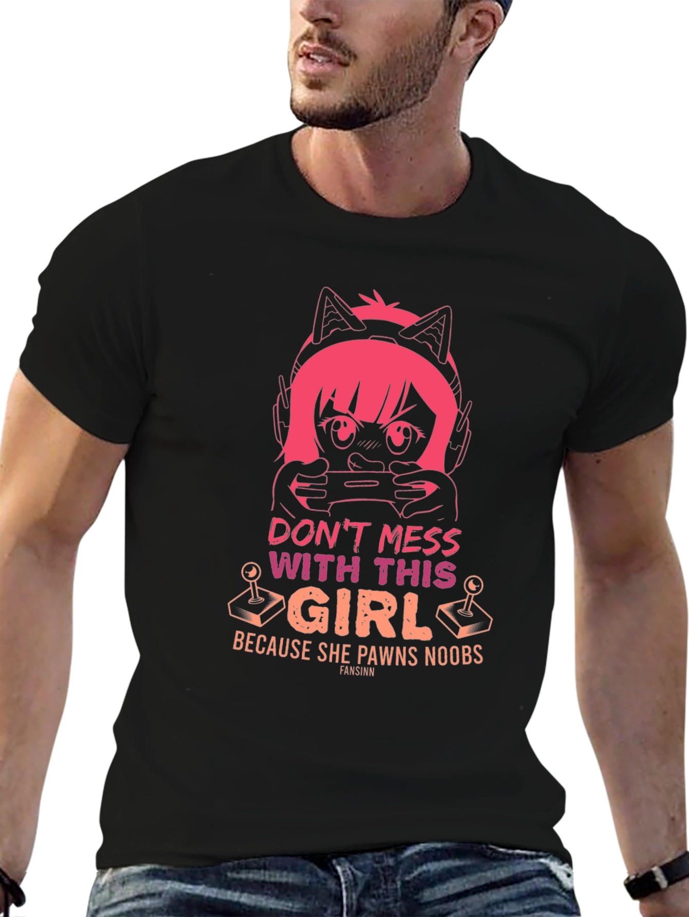 Black Gamer Girl T-Shirt - Don't Mess With This Girl view 6